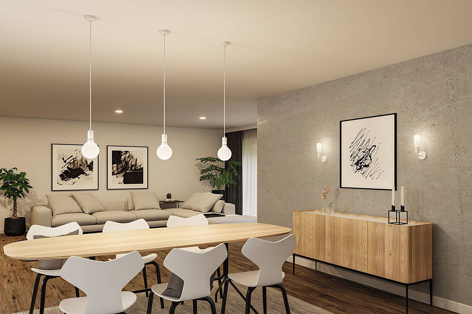 Ravi Pendant Light Aluminium White 1-light