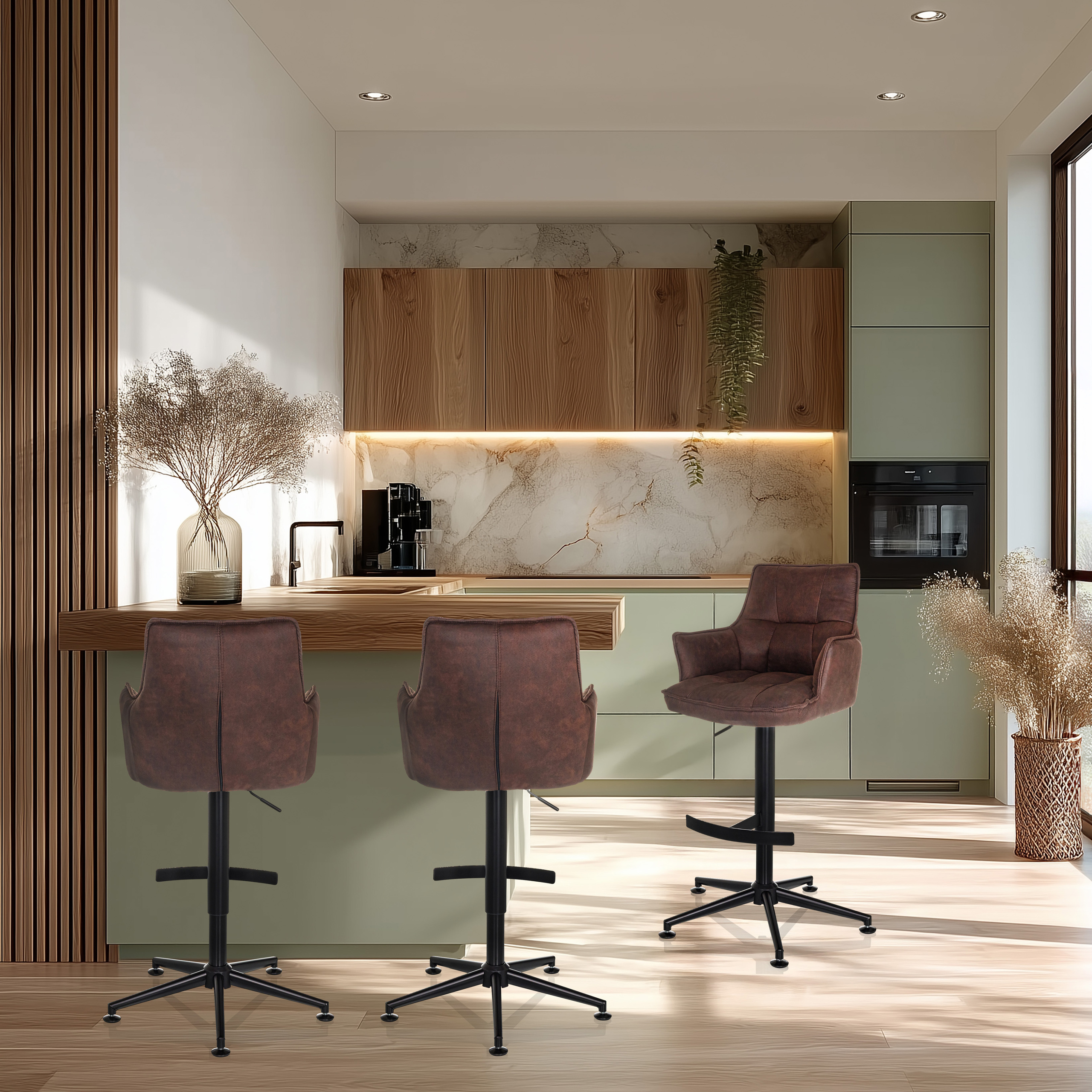 SOLAO LIFE HIGH Barstuhl Stoff Braun