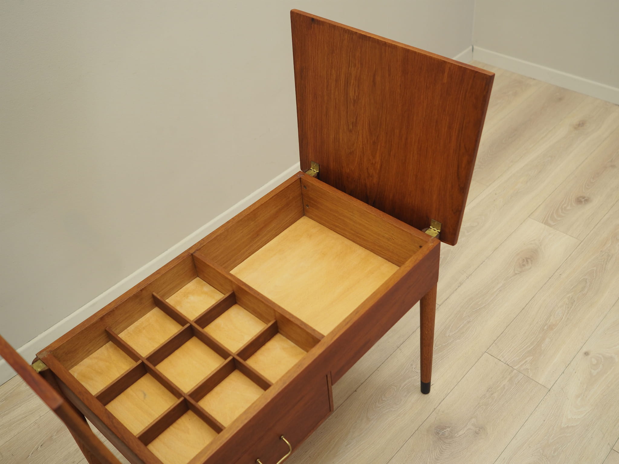 Vintage sewing table teak brown 1960s