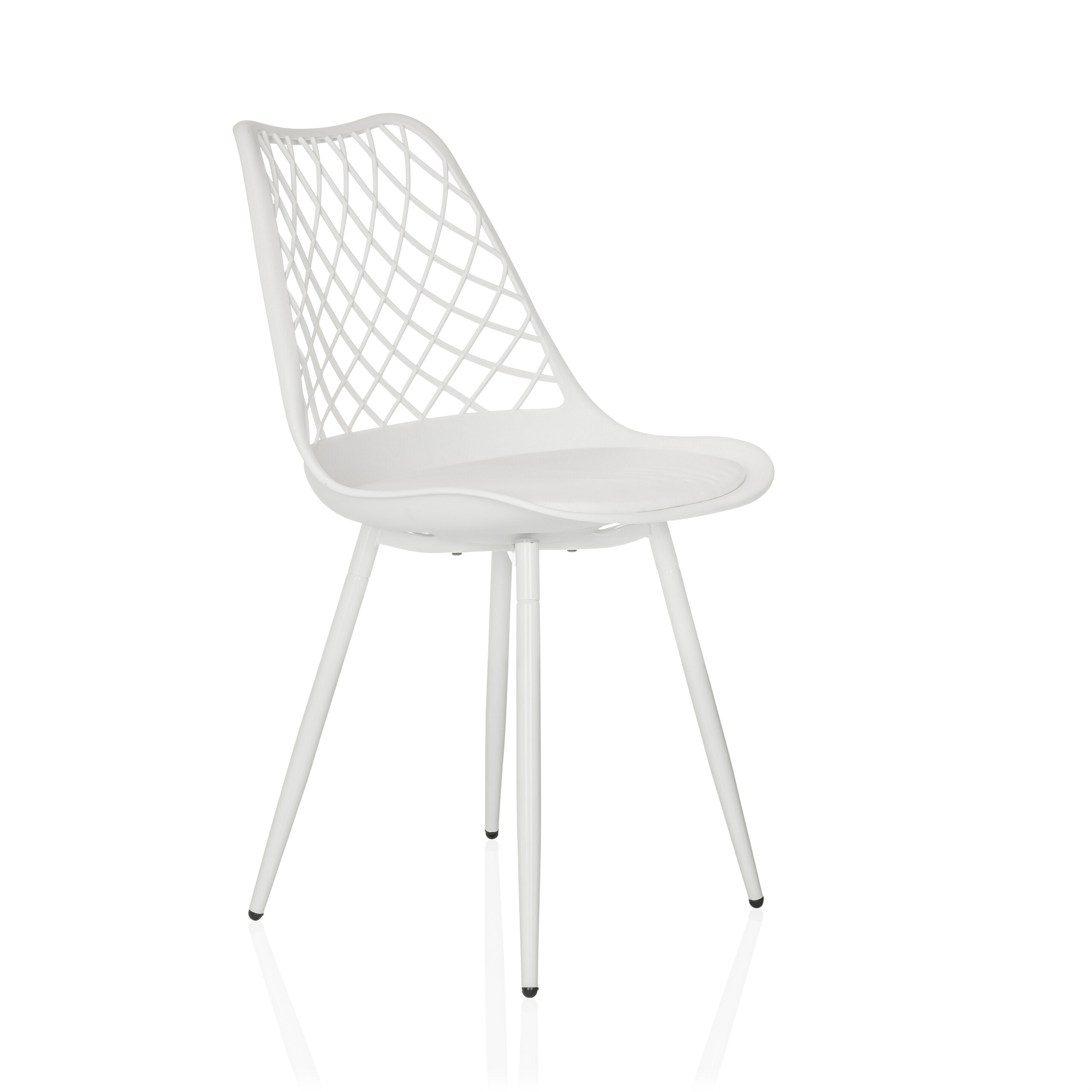 Begio S shell chair with seat cushion White