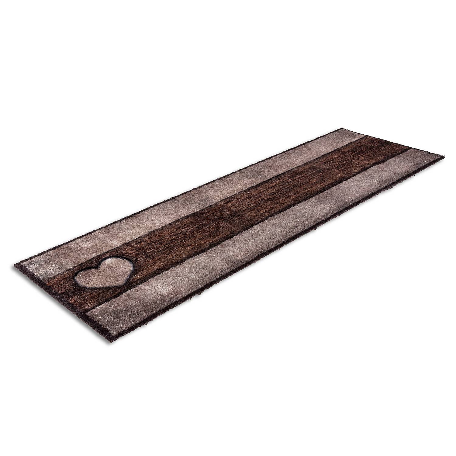 Sauberlaufmatte Pure&amp;Soft Holz Herz Kunstfaser Sand