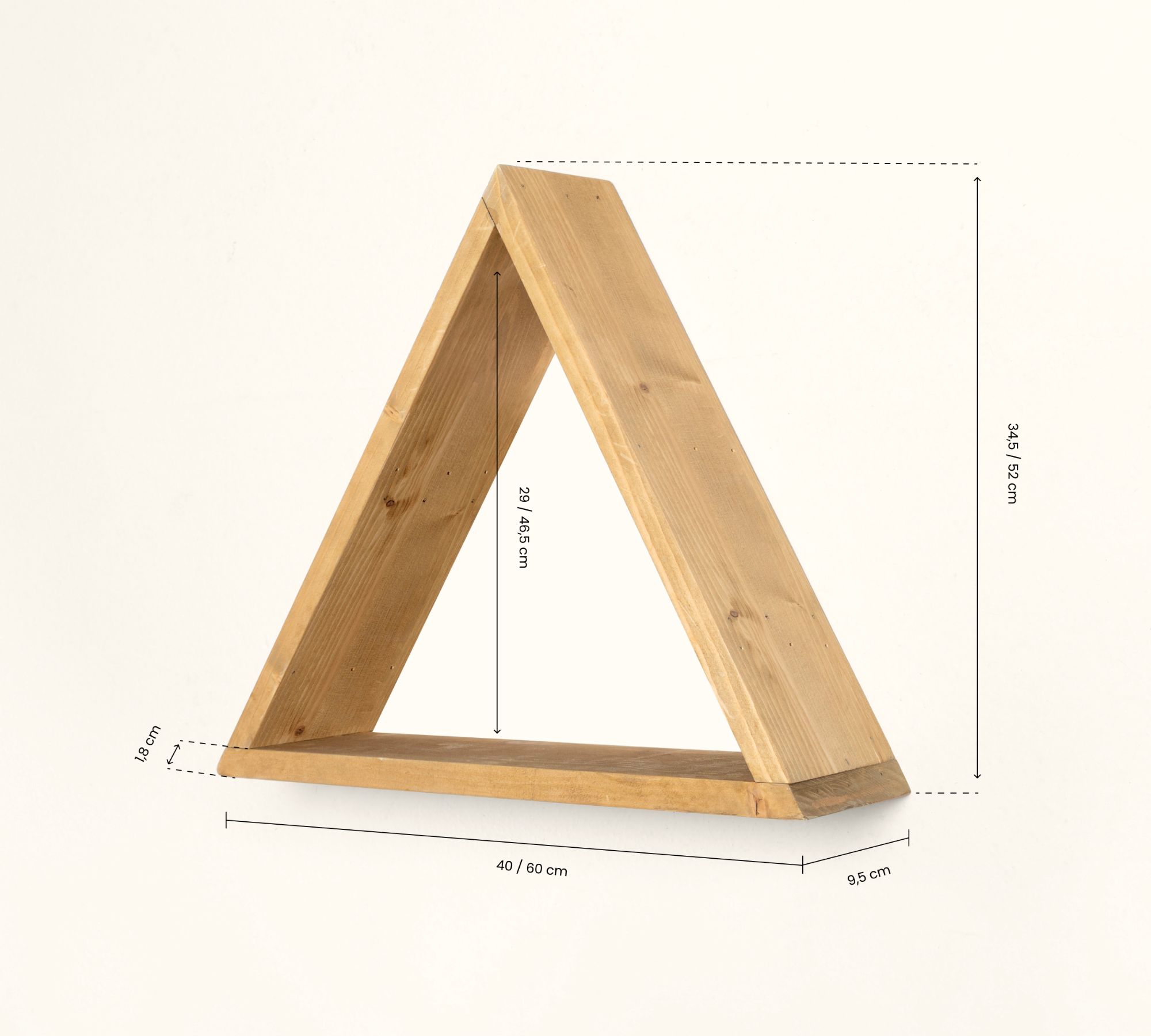 Dreieckiges Regal Ein Regalbrett Holz Weiß