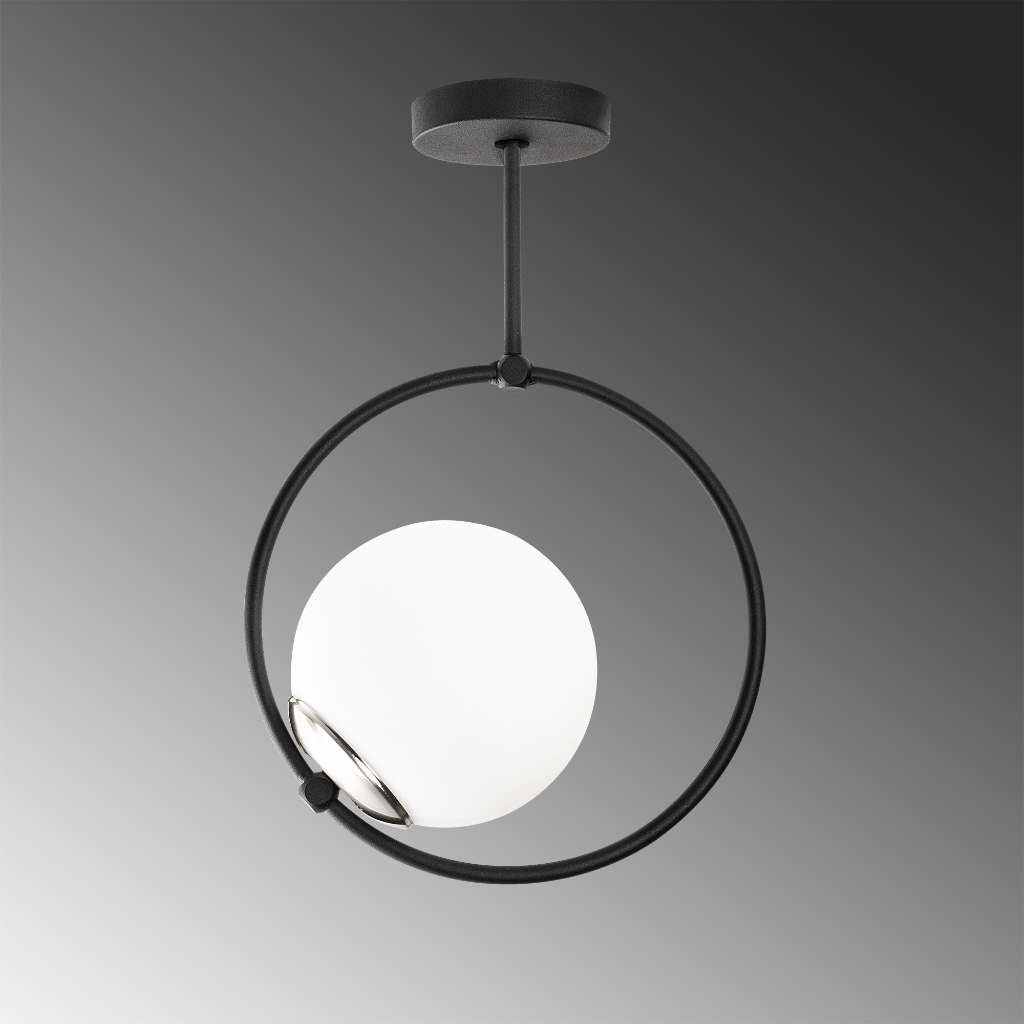 Pendant lamp glass sphere and metal
