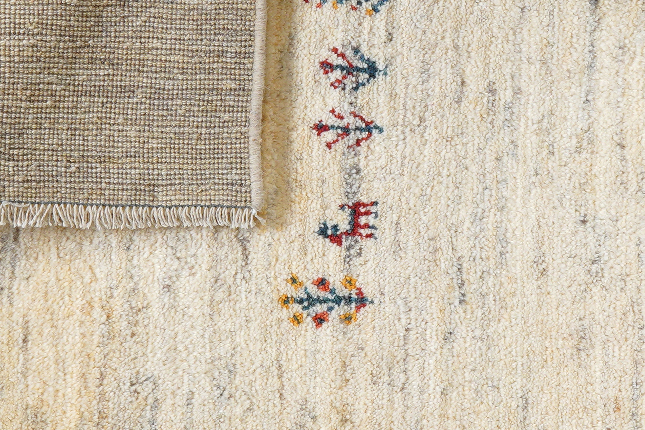 Gabbeh Teppich Wolle Creme