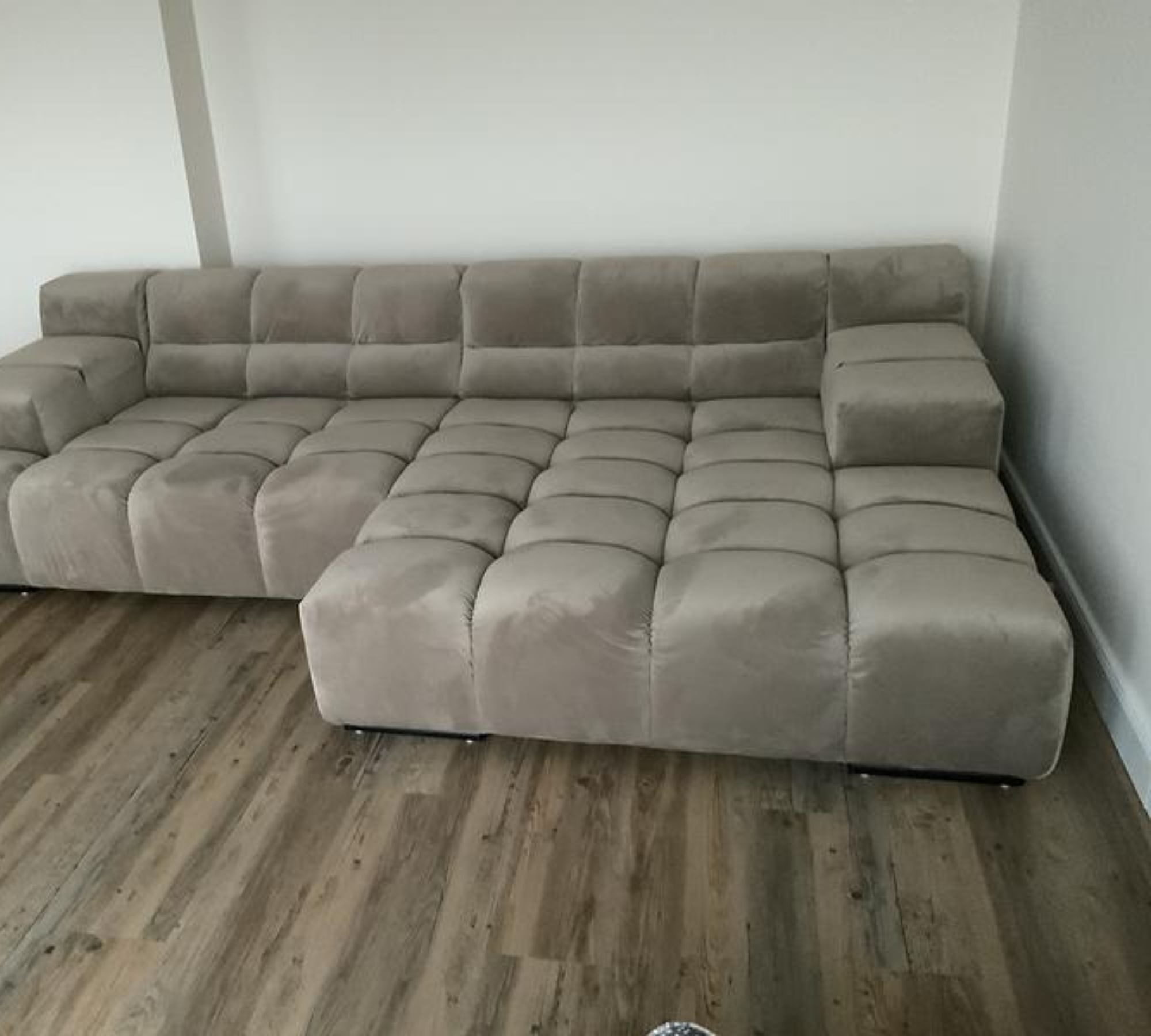 Palace Sofa Récamiere Rechts Samt Taupe