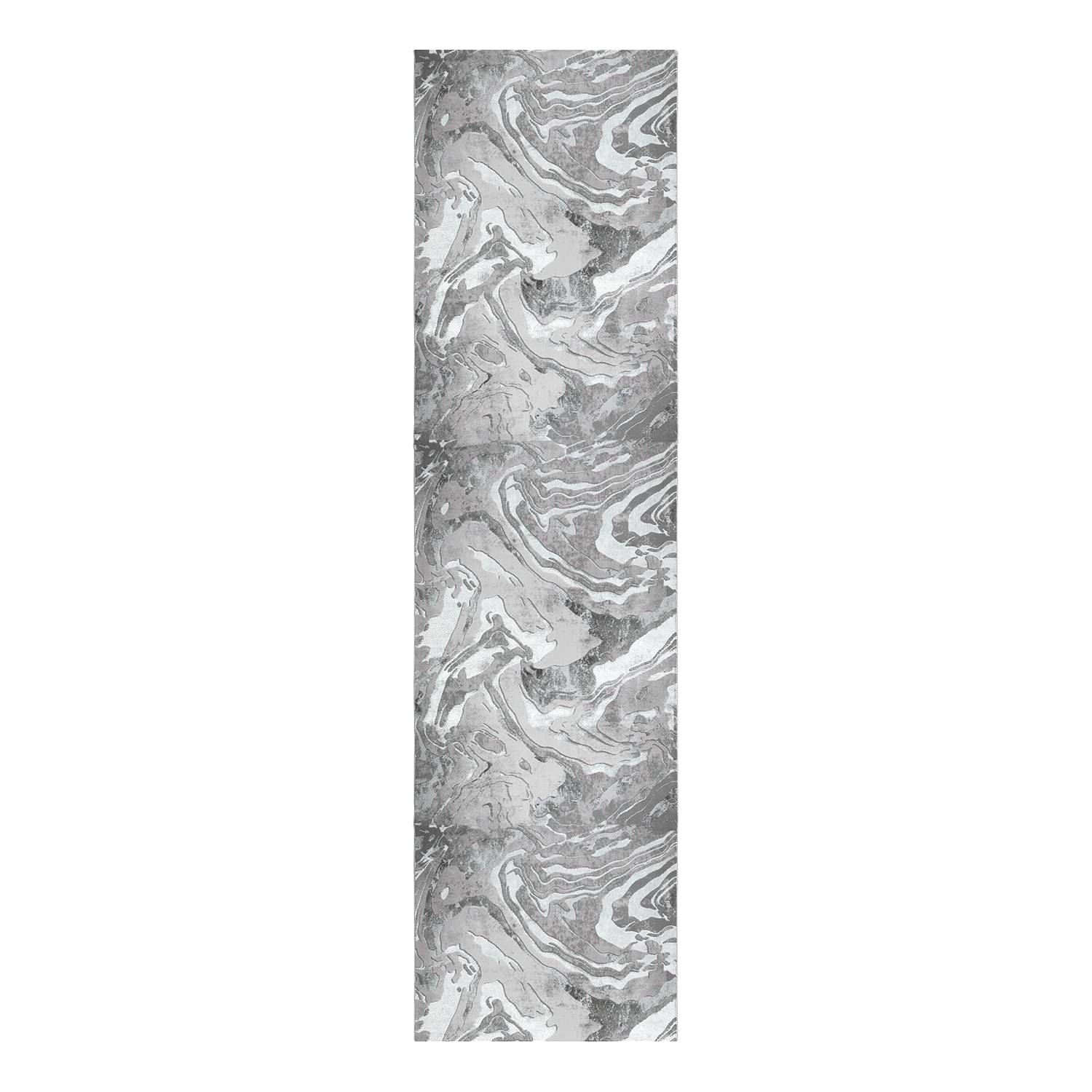 Marbled Läufer Silber 60 x 230 cm