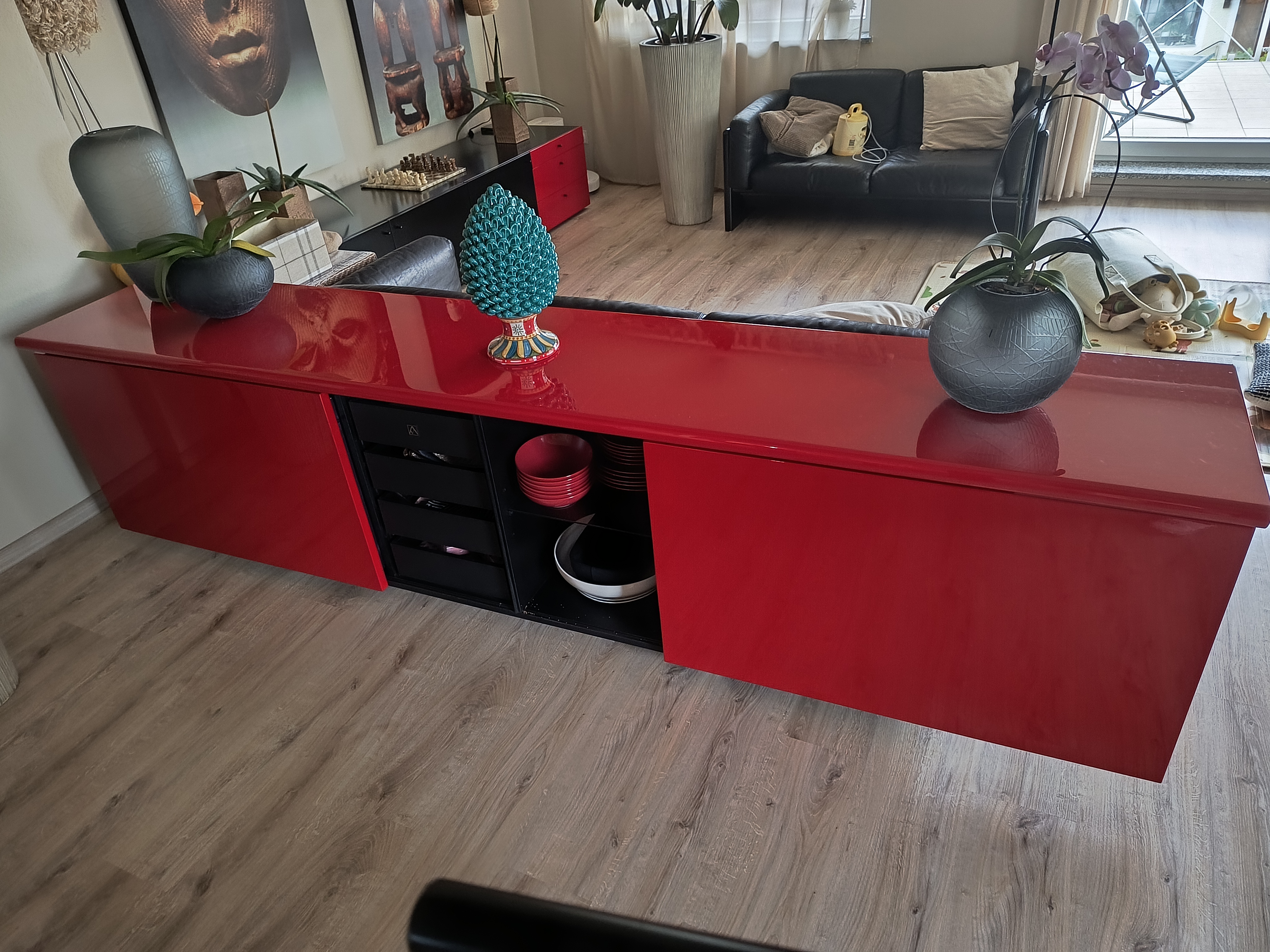 Sheraton Sideboard by Acerbis & Stoppino Red