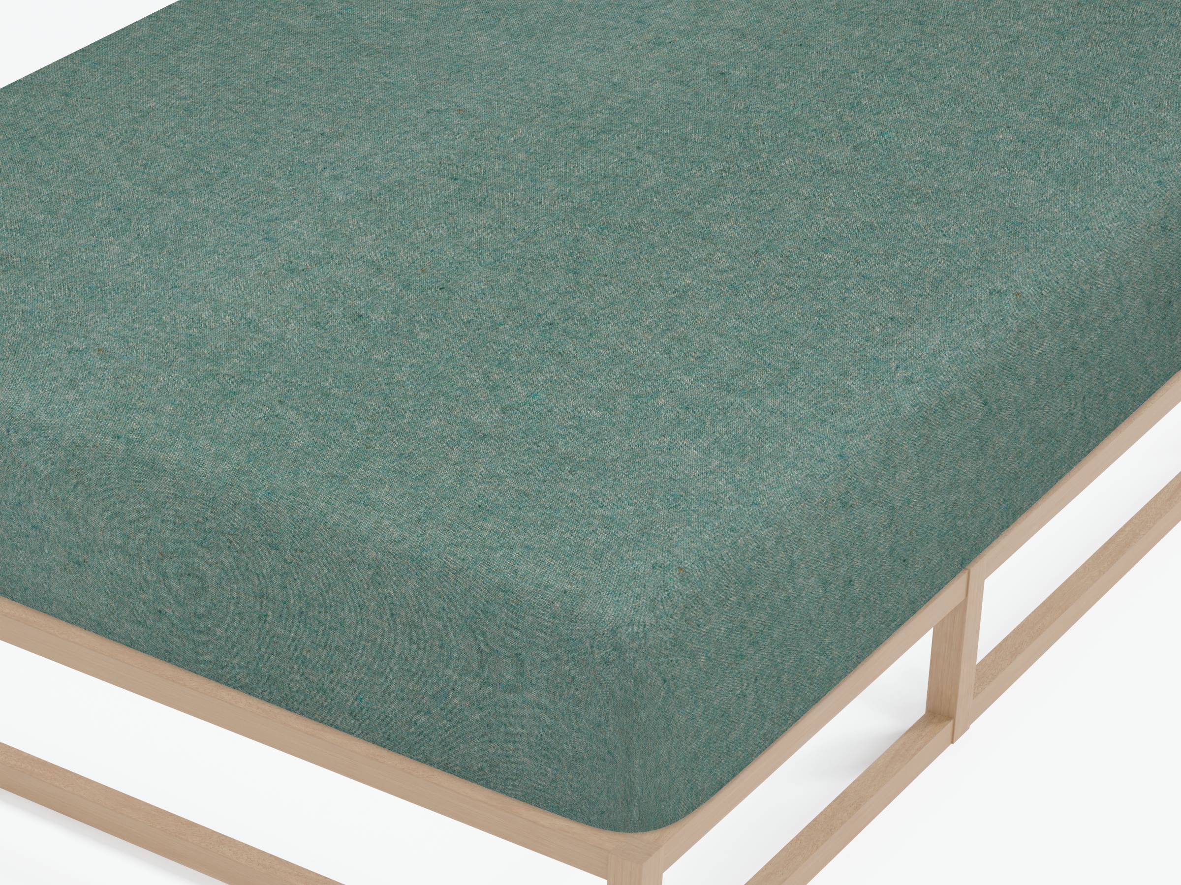 Hukan Fitted Sheet Flannel Green 100x200cm