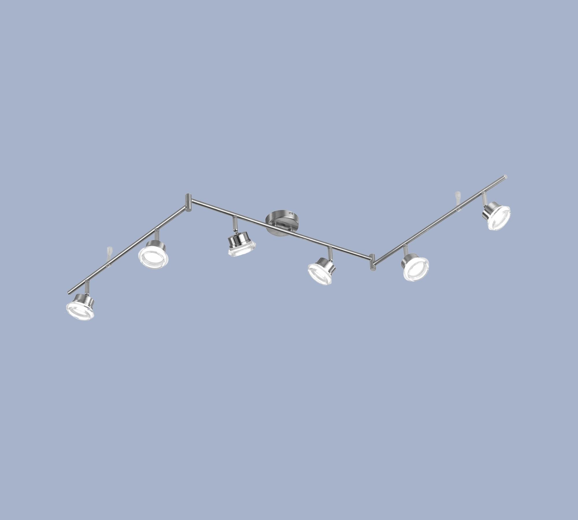 LED Deckenstrahler Acrylglas Metall 6-Flammig