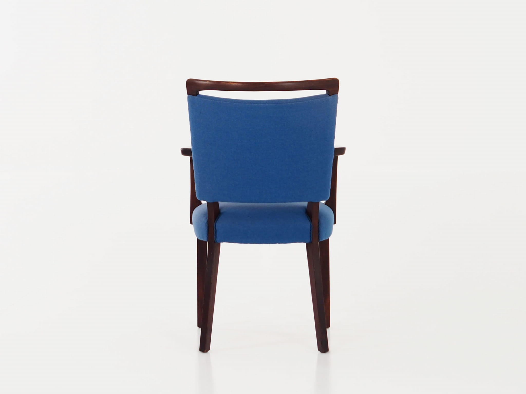 Vintage Stuhl Buchenholz Textil Blau 1960er Jahre 