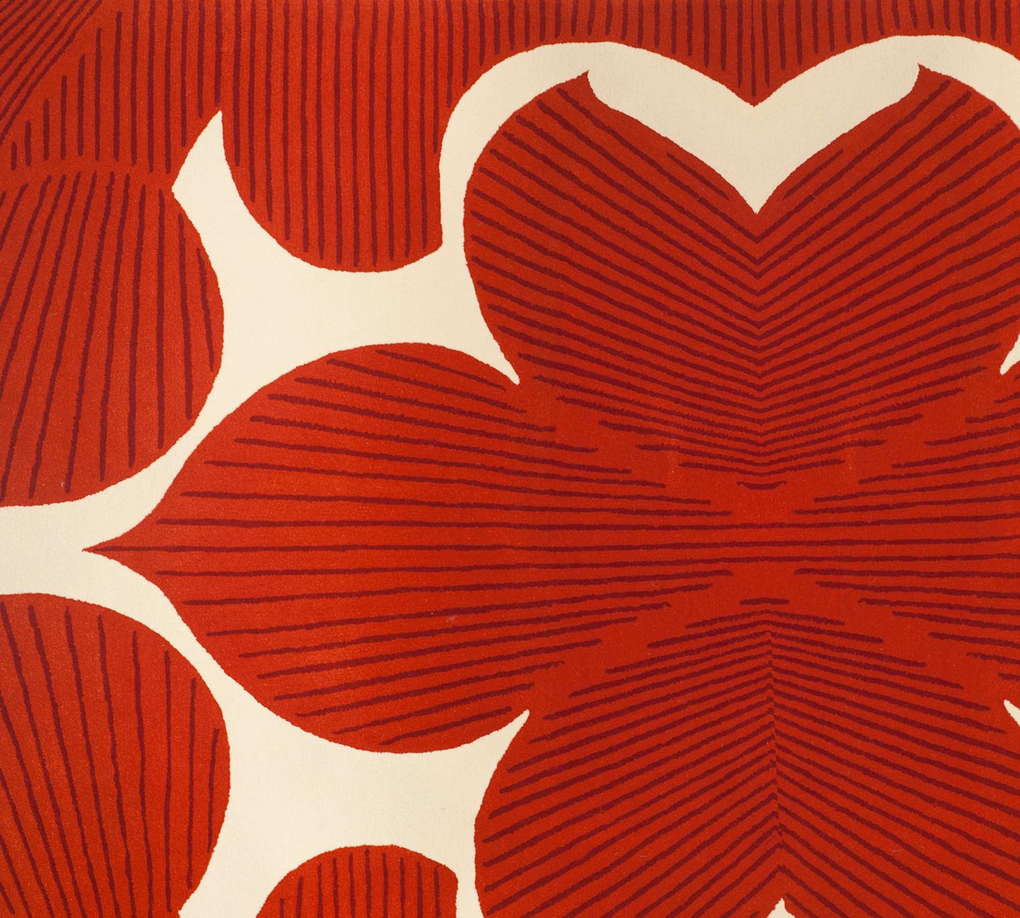 Handgetufteter Wollteppich Lotus Rot Ecru 230 x 300 cm