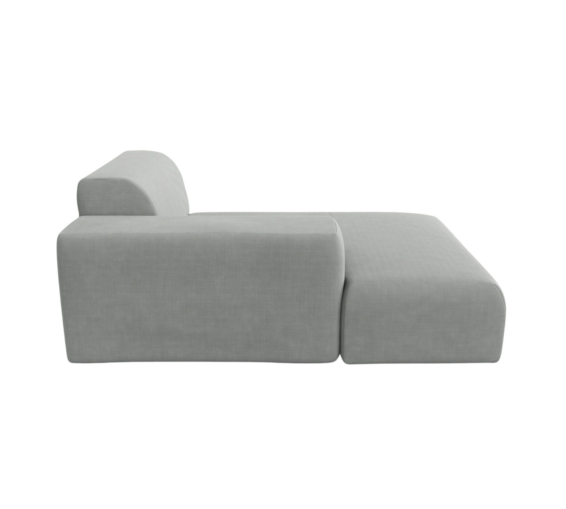 Pyllow Sofa 1-Sitzer Récamiere Webstoff Lichtgrau