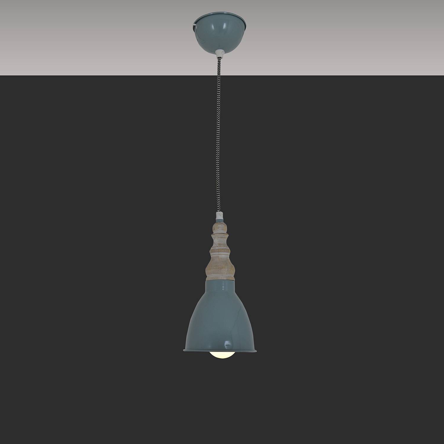 Pendant lamp Delhi blue-grey