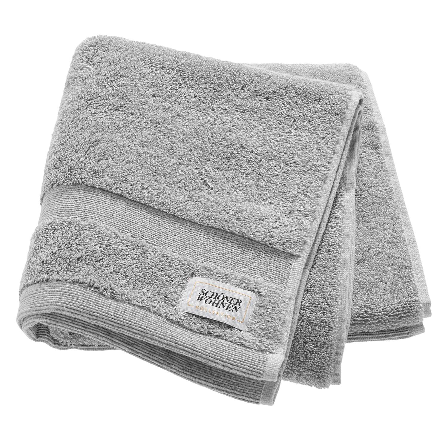 2x Handtuch Cuddly Frottee Hellgrau