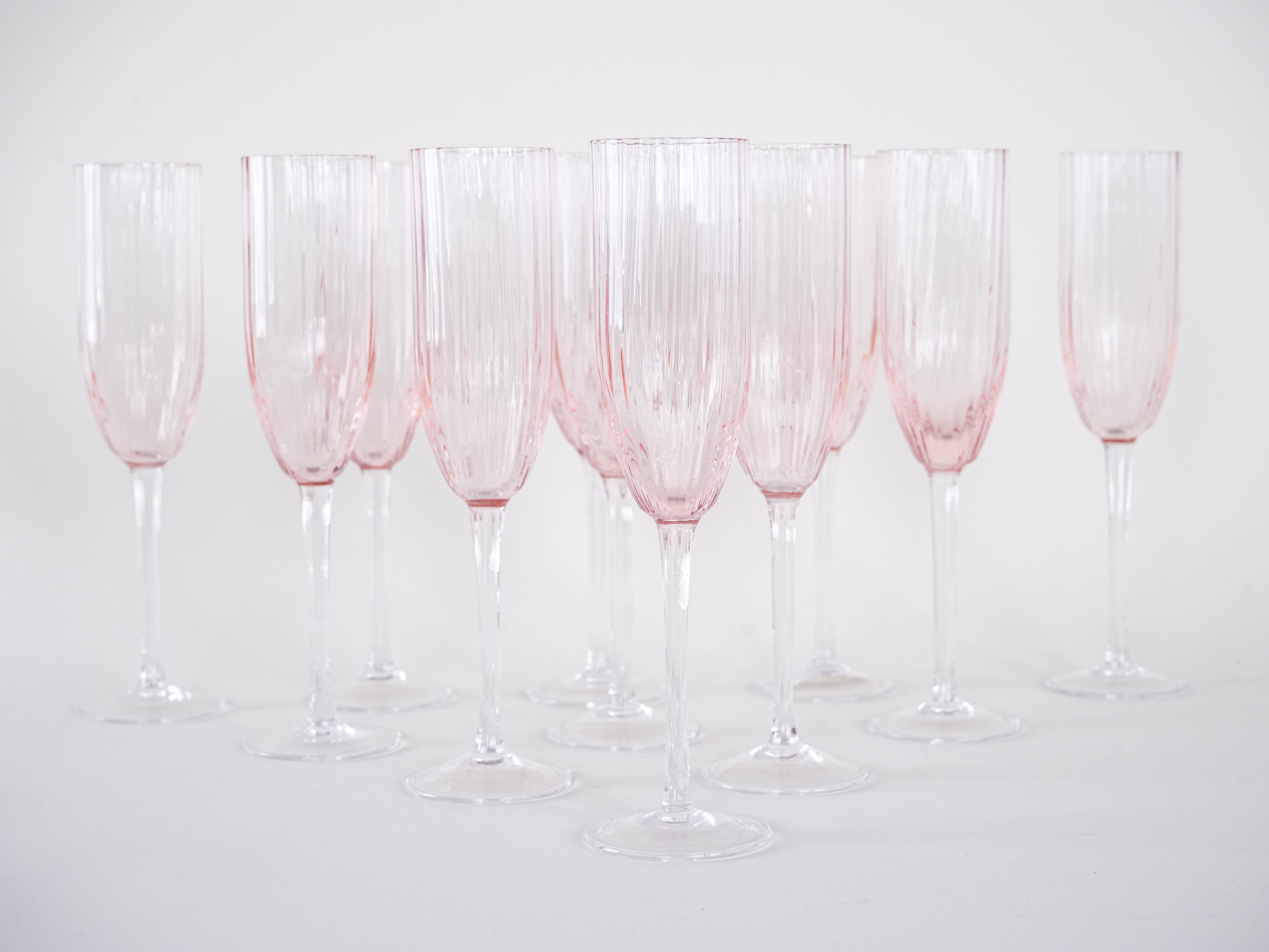 Prosecco-Gläser-Set Rosa 1970er Jahre