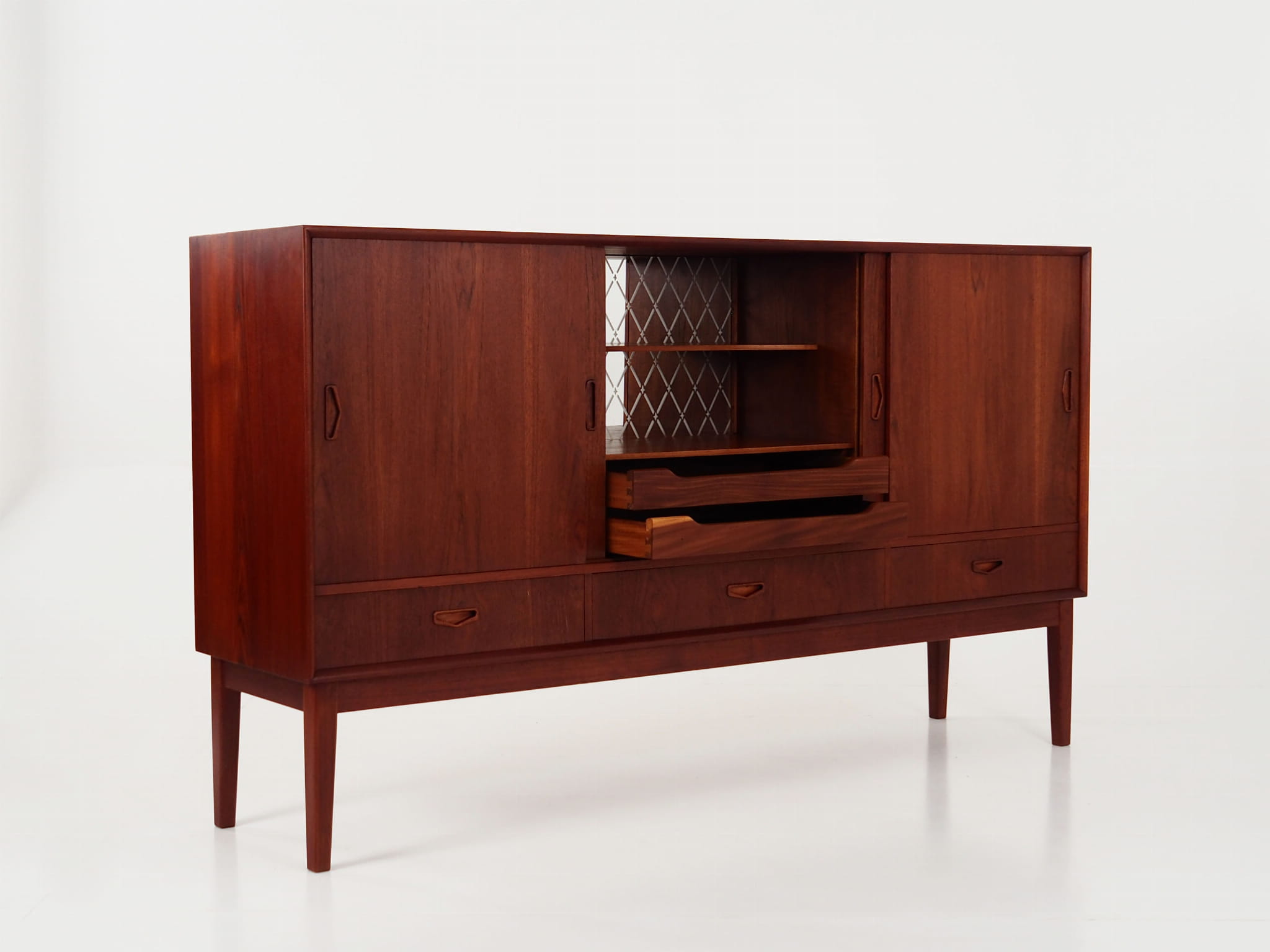 Highboard Teakholz Braun 1970er Jahre