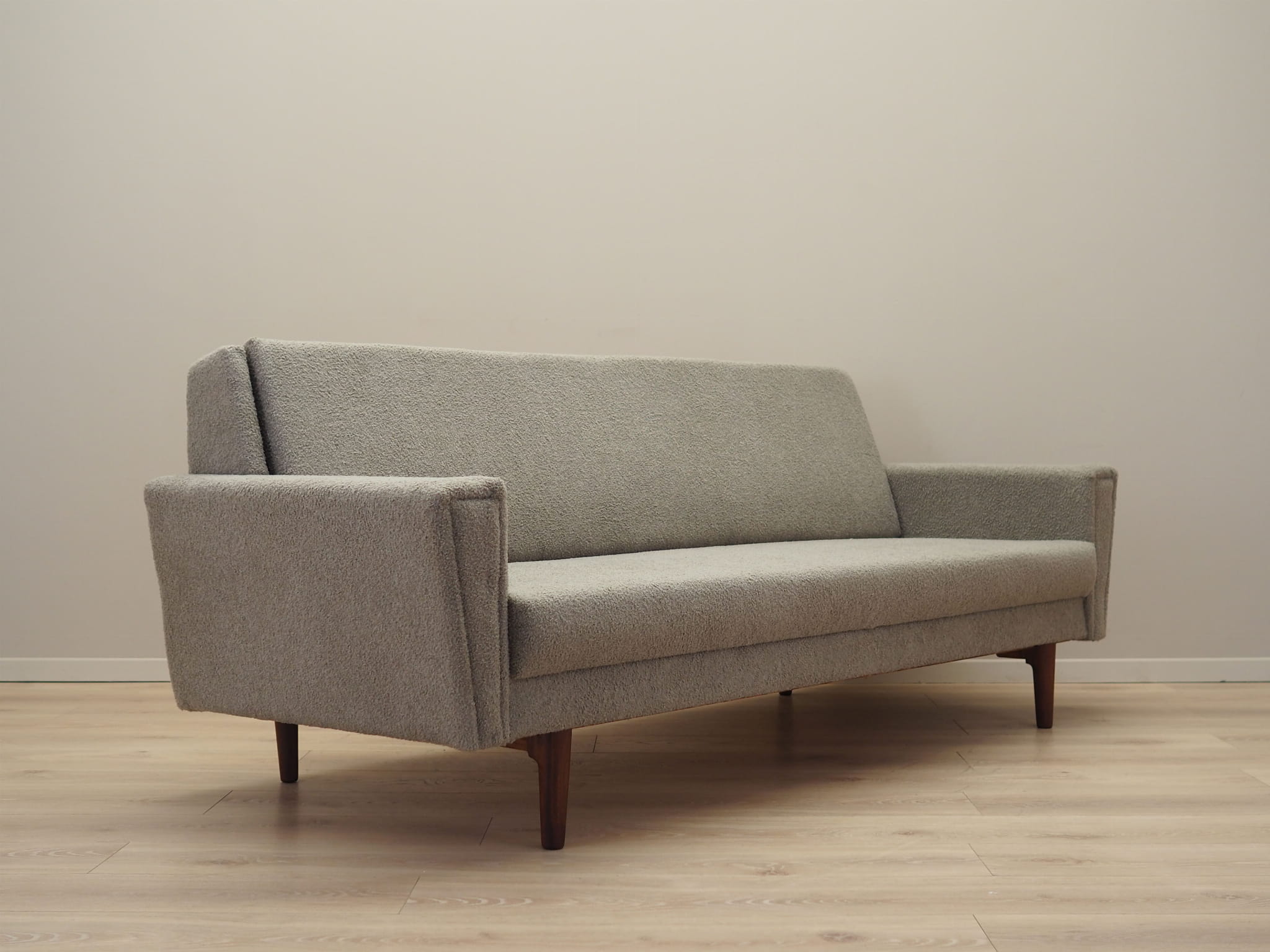 Schlafsofa Teakholz Textil Grau 1960er Jahre