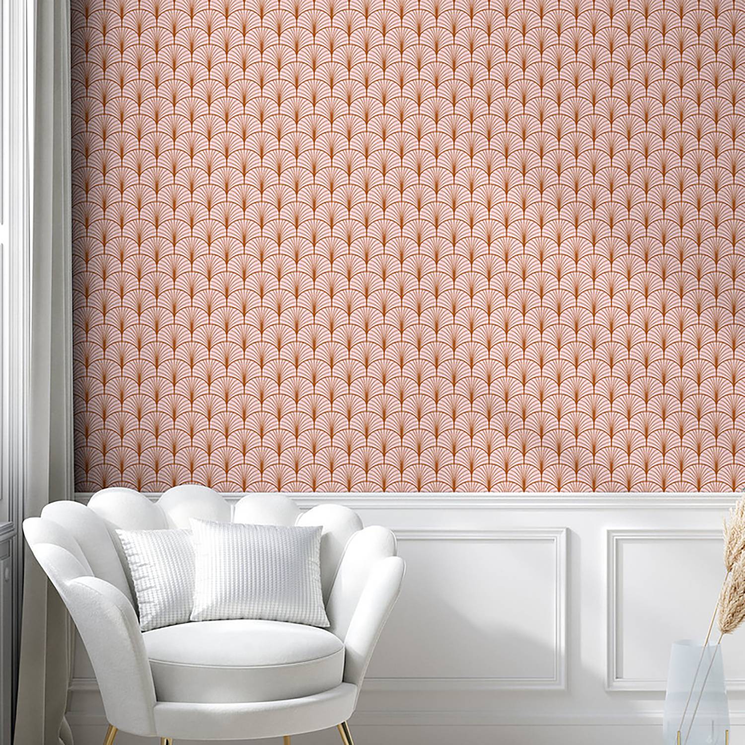 Tapete Blush Pink PVC Rosa Höhe: 90 cm