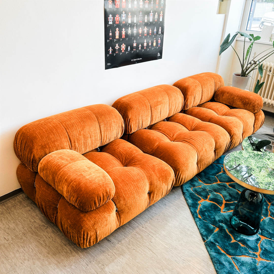Camaleonda Sofa Chenille Stoff Orange Curry
