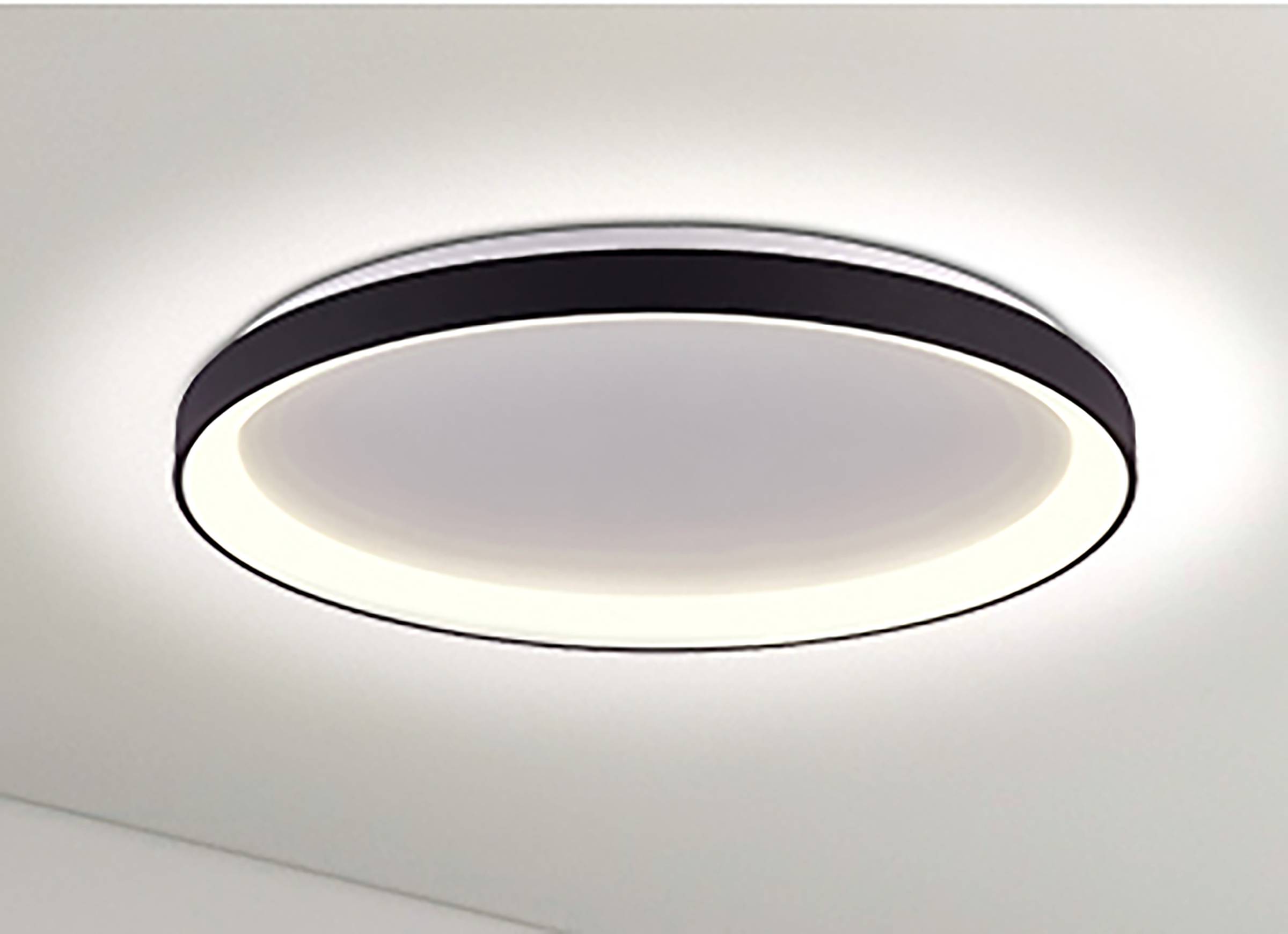 Ringlede Deckenleuchte Schwarz