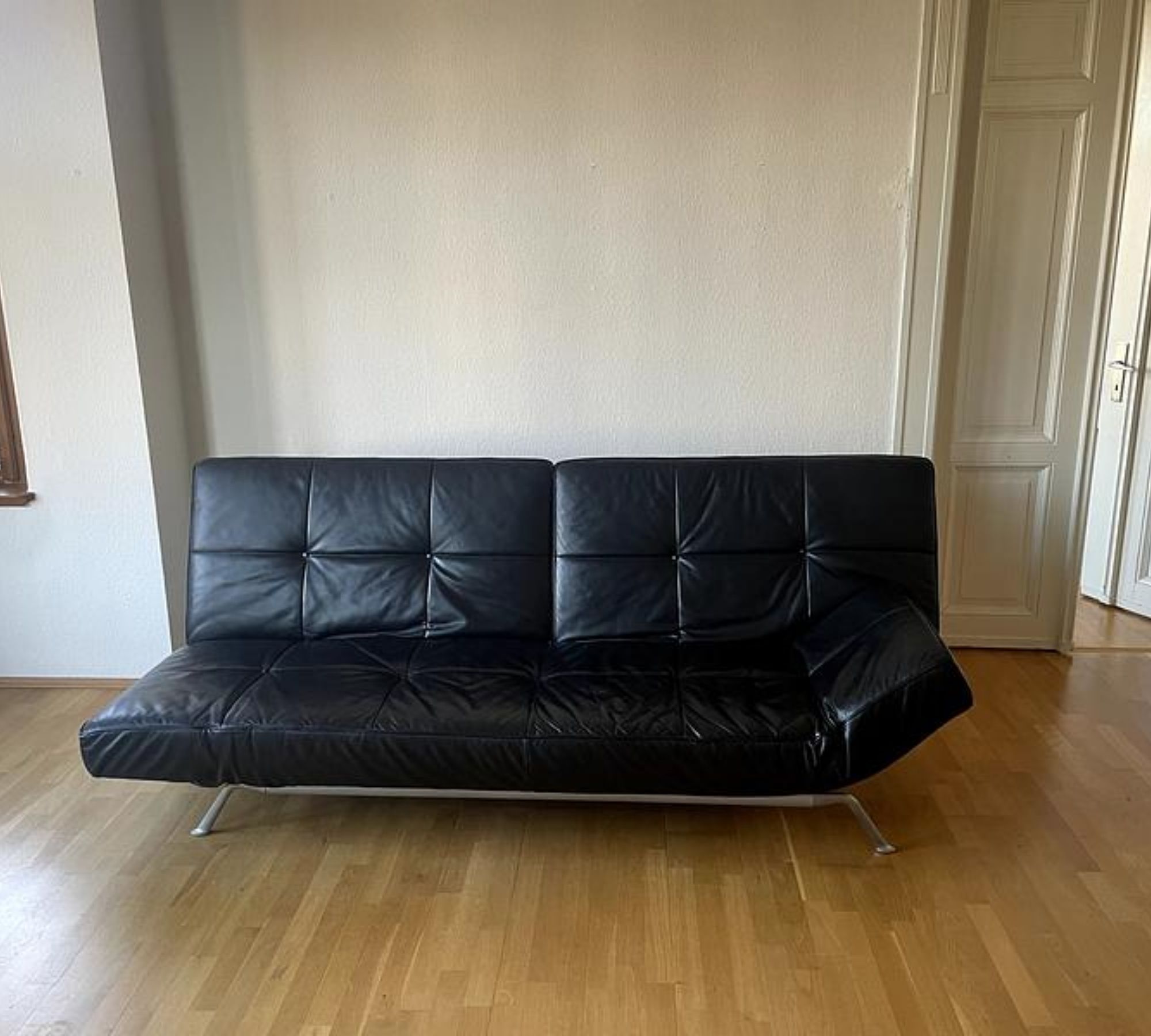 Smala Sofa Leder Schwarz