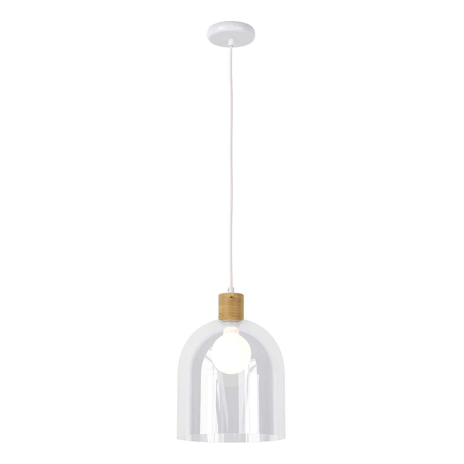 Pendant lamp Fine iron clear glass