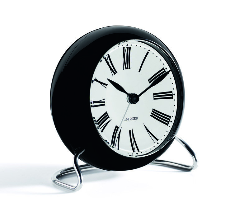 Aj Table Clock Roman Schwarz