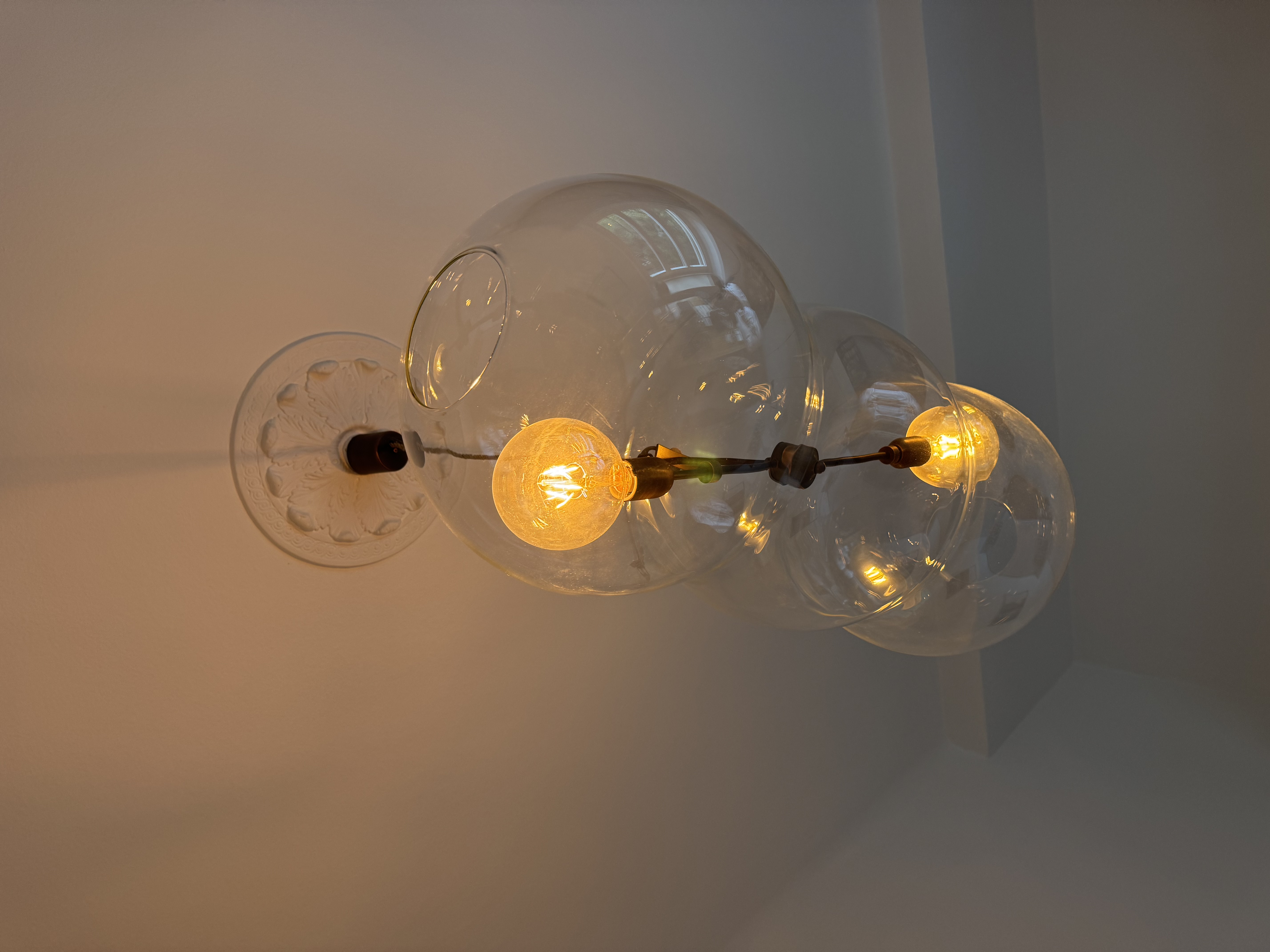 Designer glass pendant lamp organic shape
