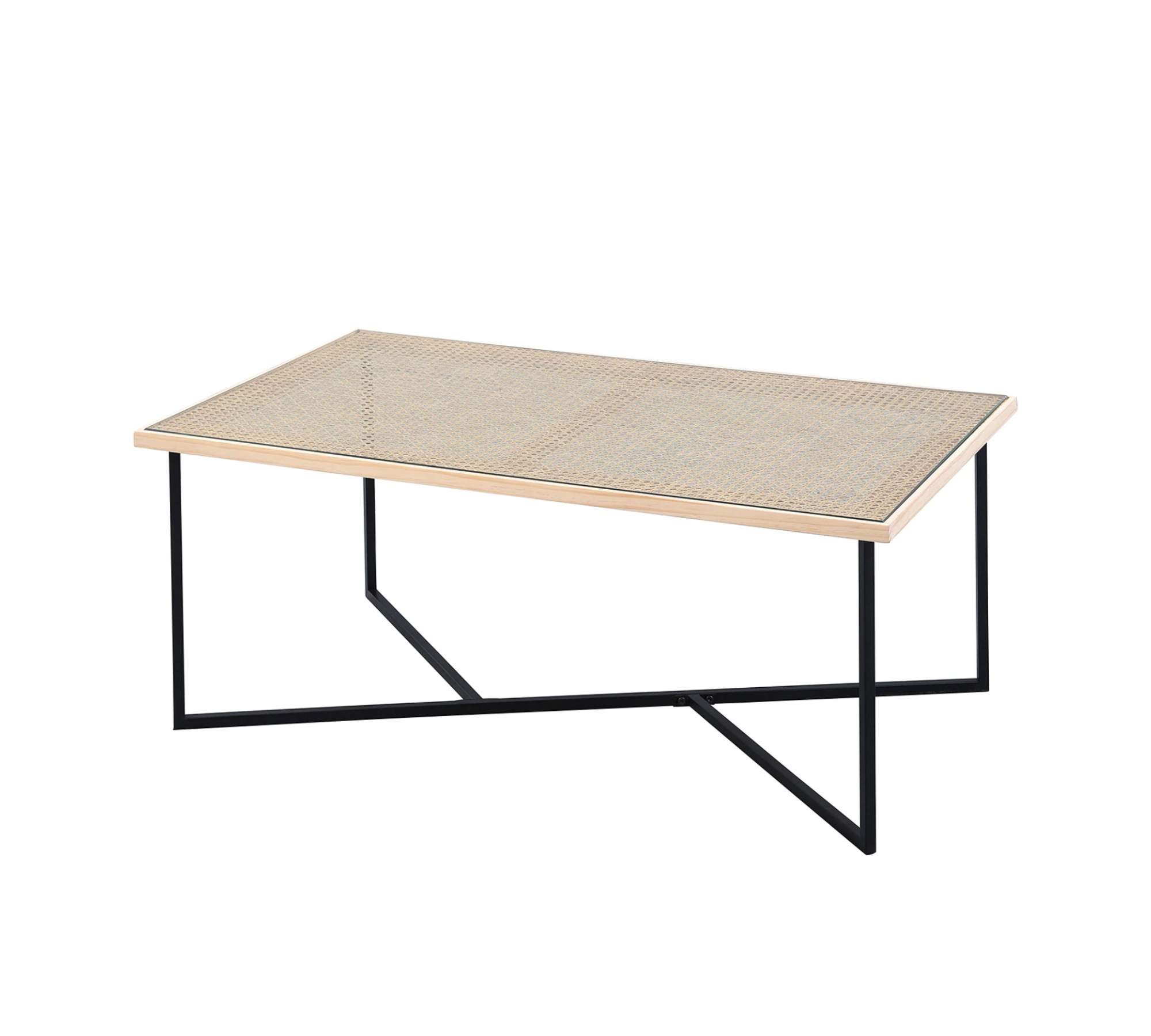 Couchtisch Wiener Geflecht Massivholz Braun