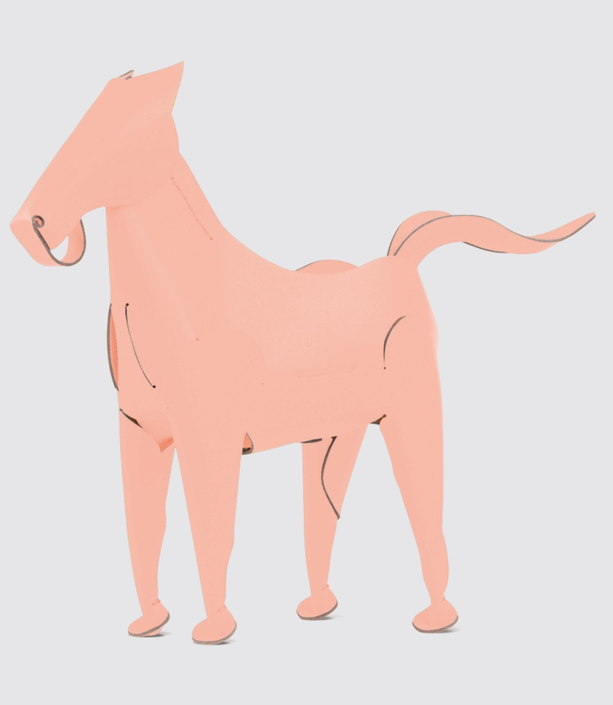 Pferd Schreibtischhelfer aus 100% Recyceltem Leder Pink