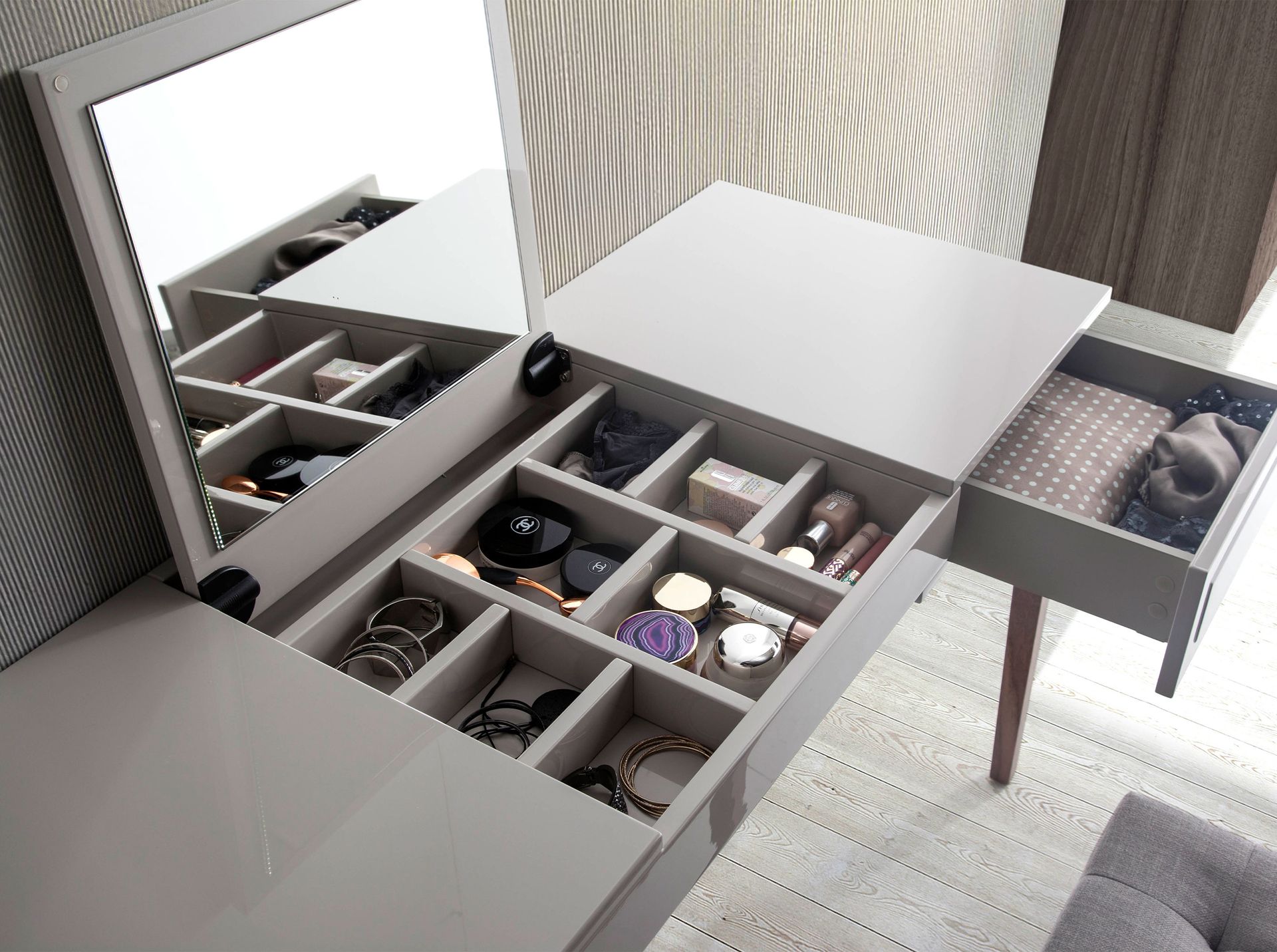 Dressing table Walnut wood Grey