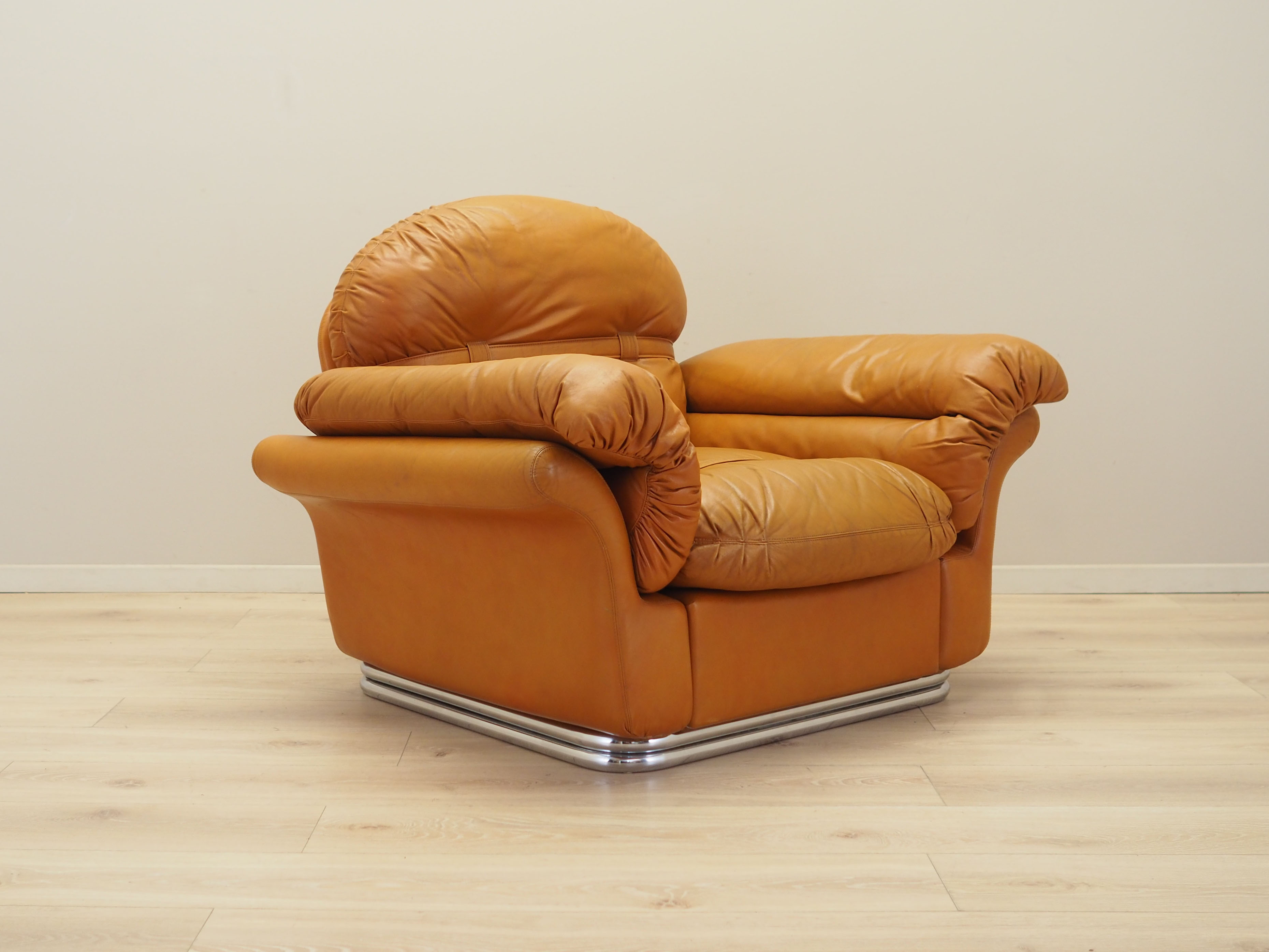 Sessel Leder Braun 1960er Jahre