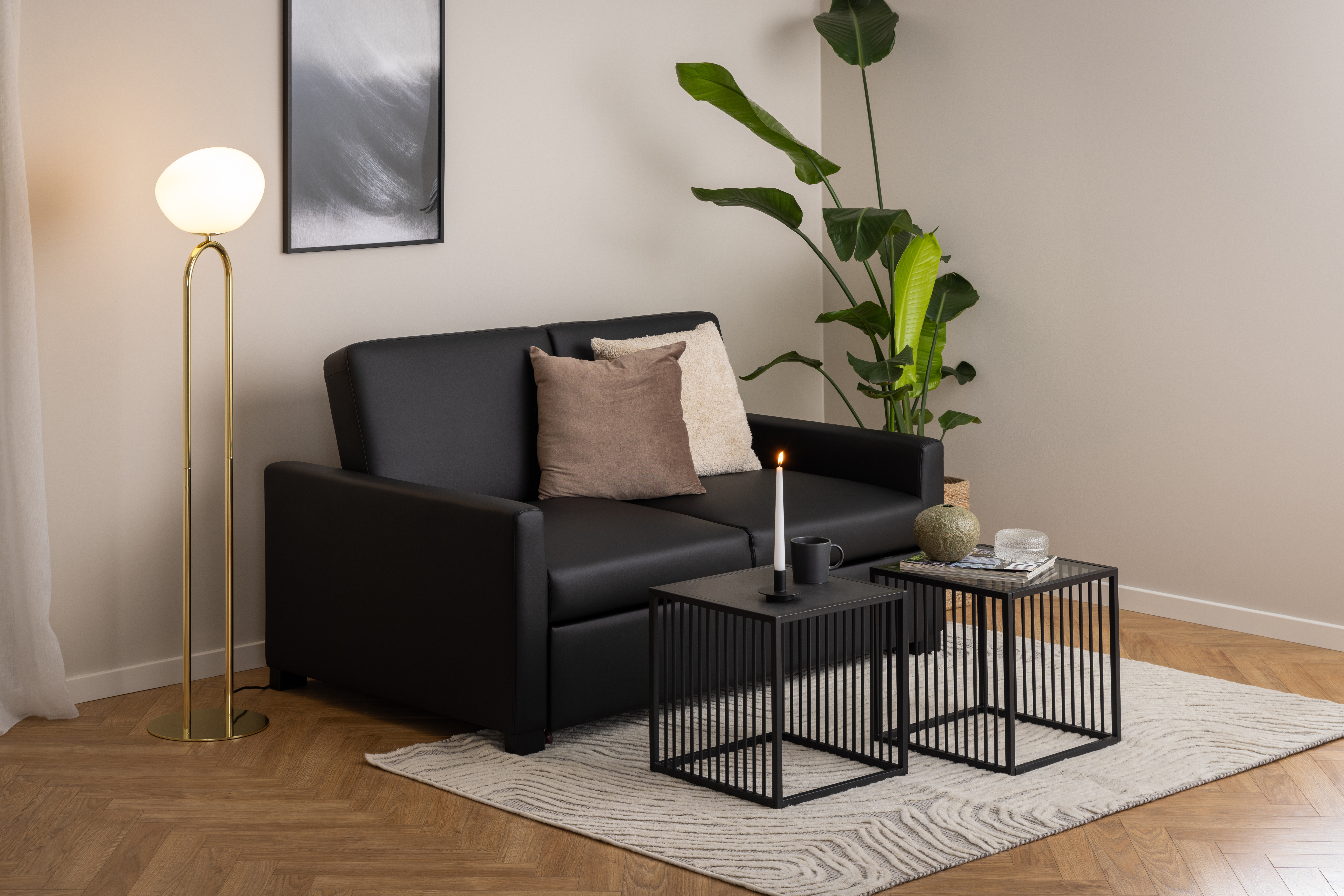 Beistelltisch Mephisto Marmor Schwarz