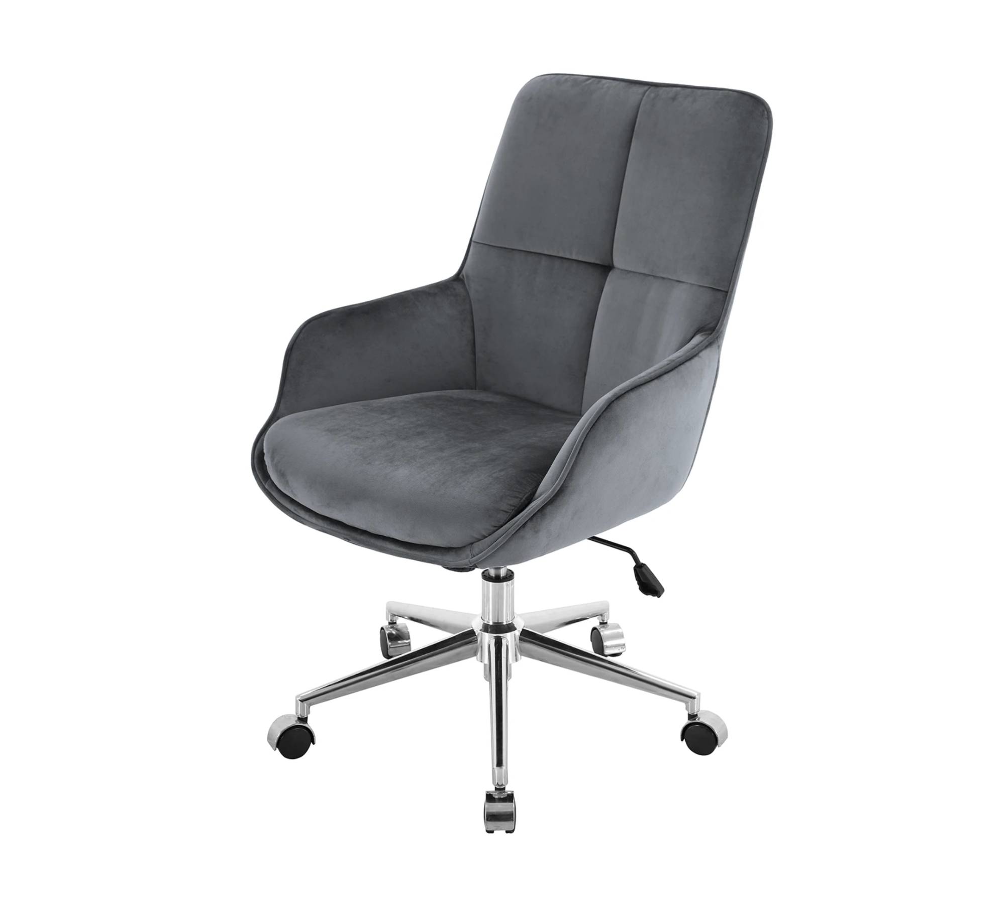 Bürostuhl Samt Chrom Grau