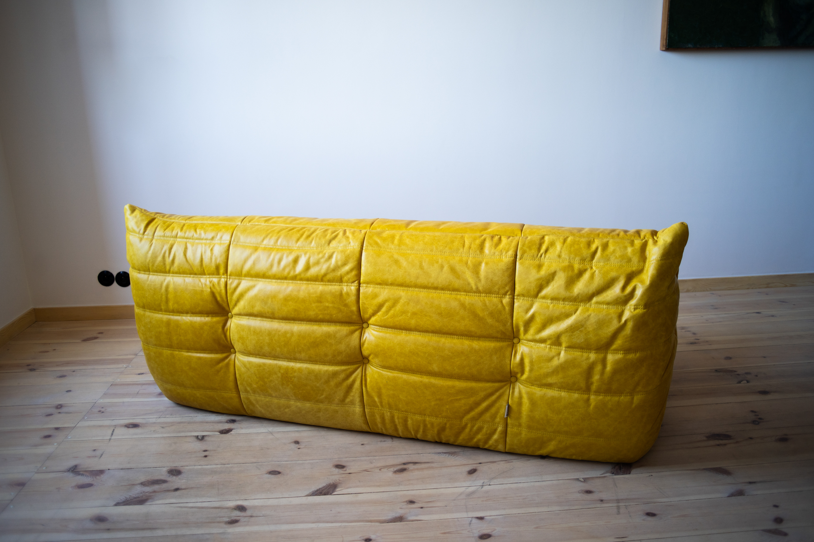 Togo Sofa 3-Sitzer Pull-Up-Leder Gelb