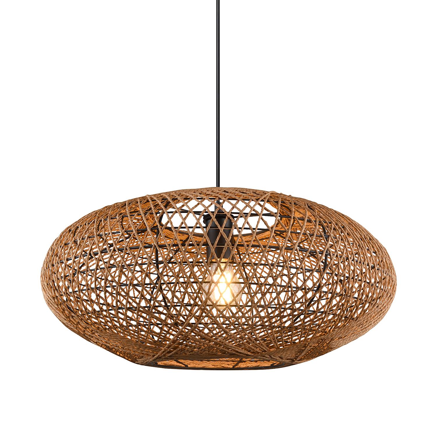 Pendelleuchte Hedda Rattan Stahl