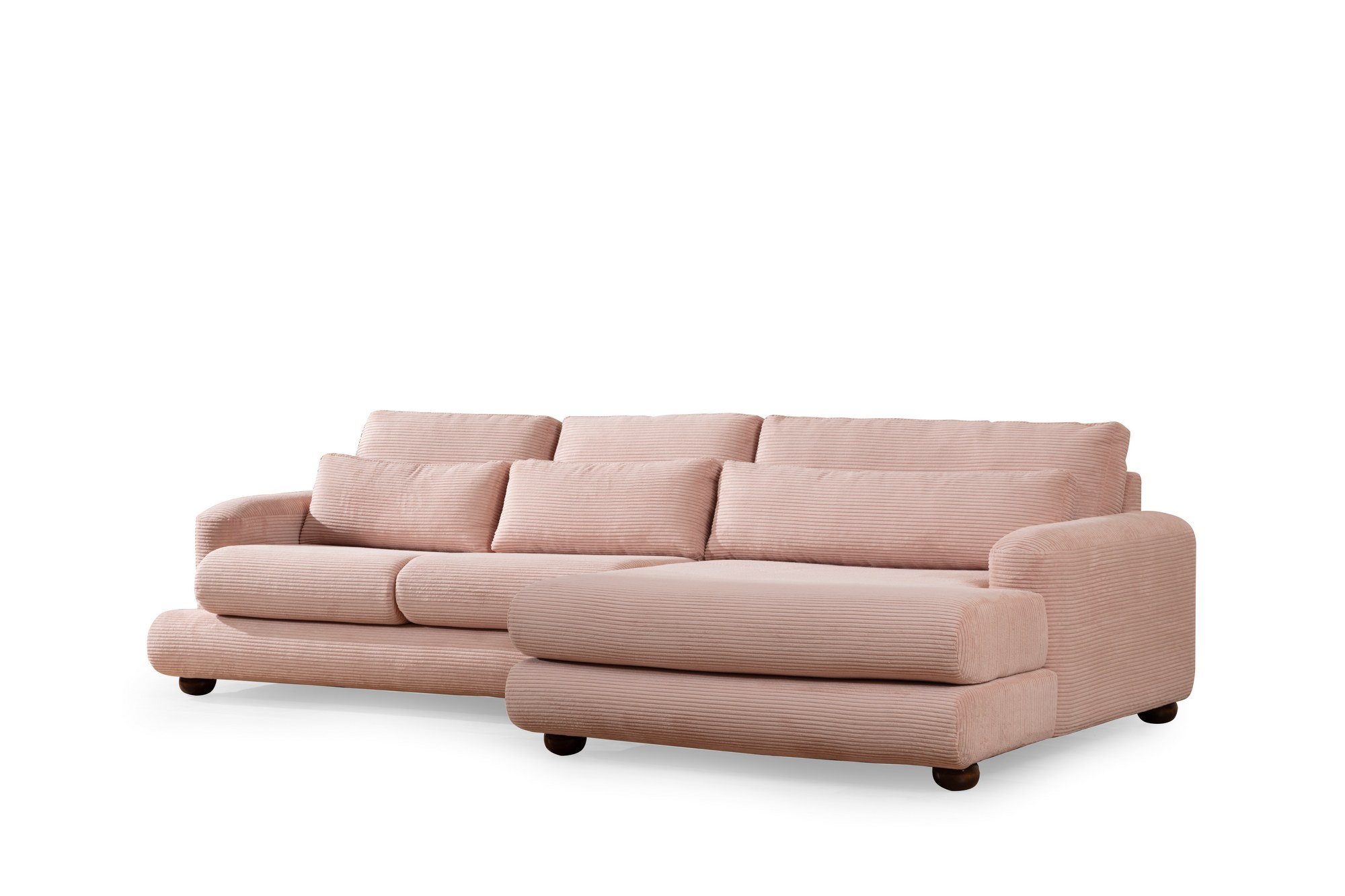 River Ecksofa Rechts Rosa