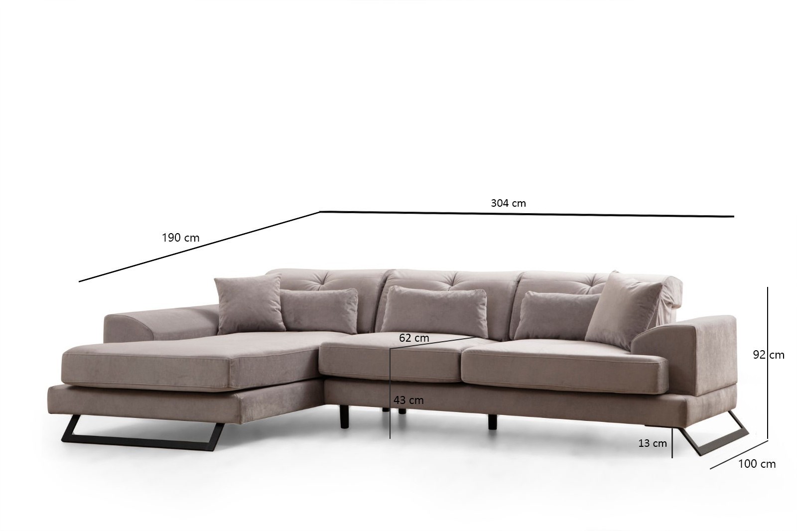 Frido Links Corner Sofa Light Grey