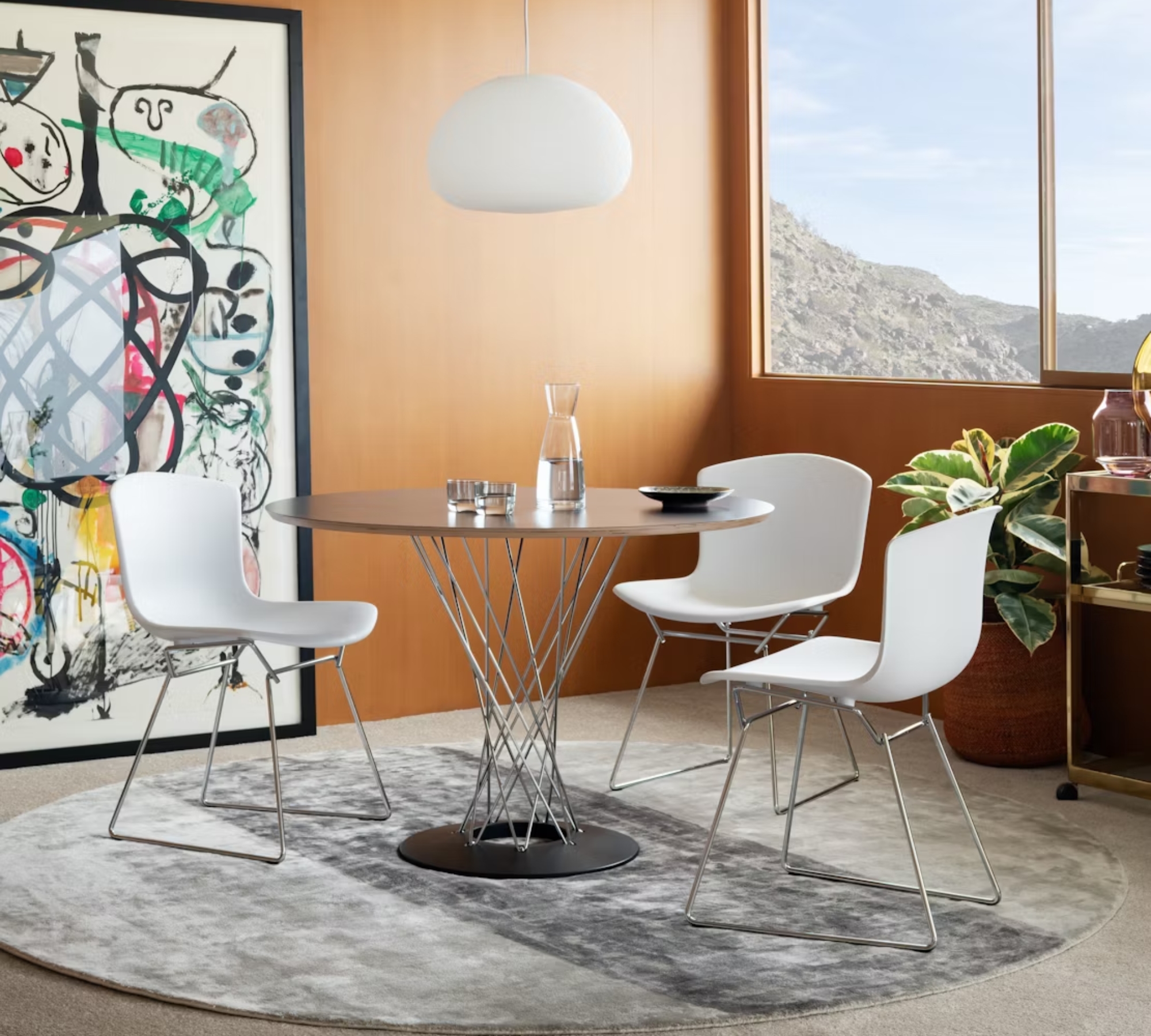 Bertoia Stuhl Chrom Gelb