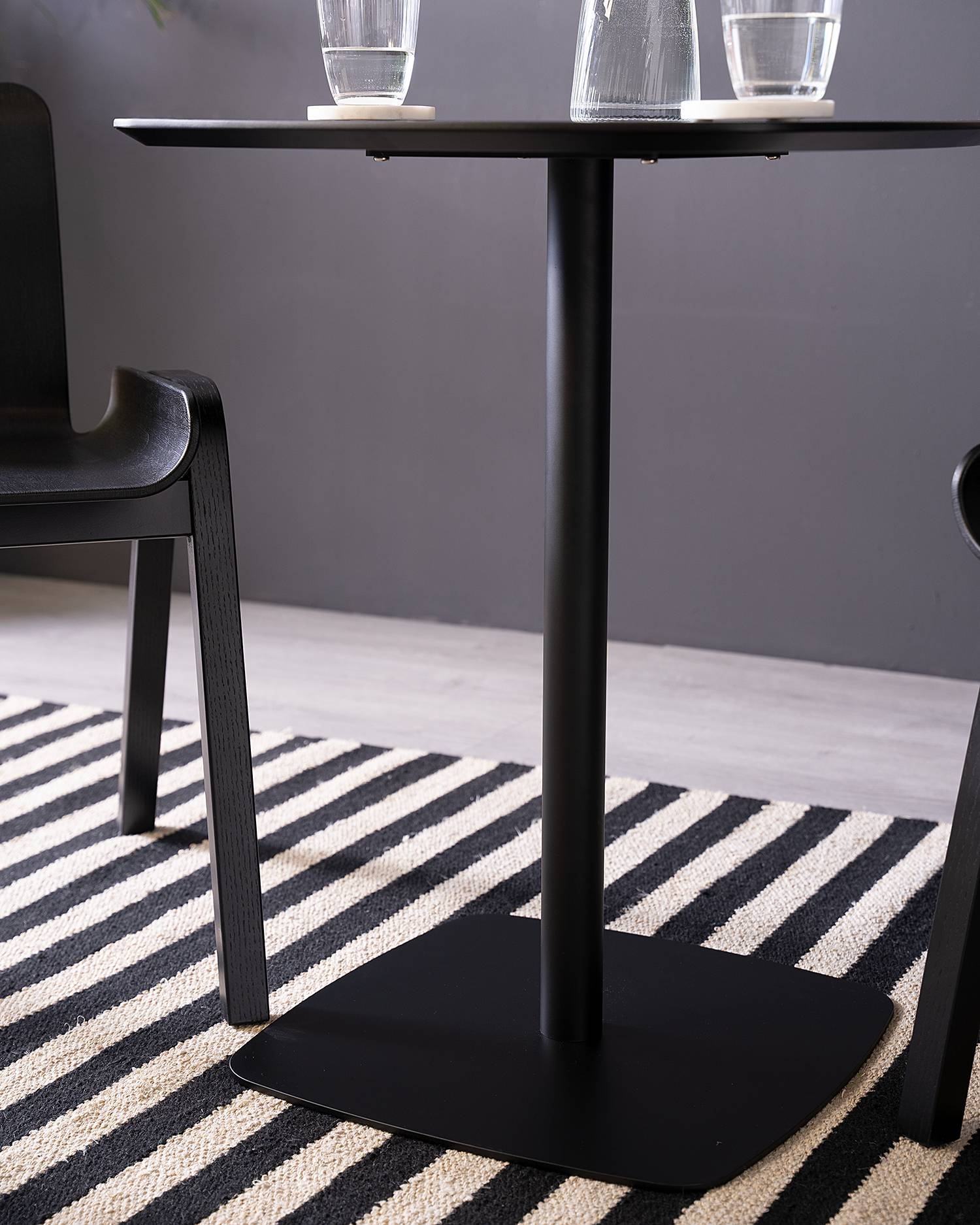 Bistrotisch Finse Metall Eiche Schwarz