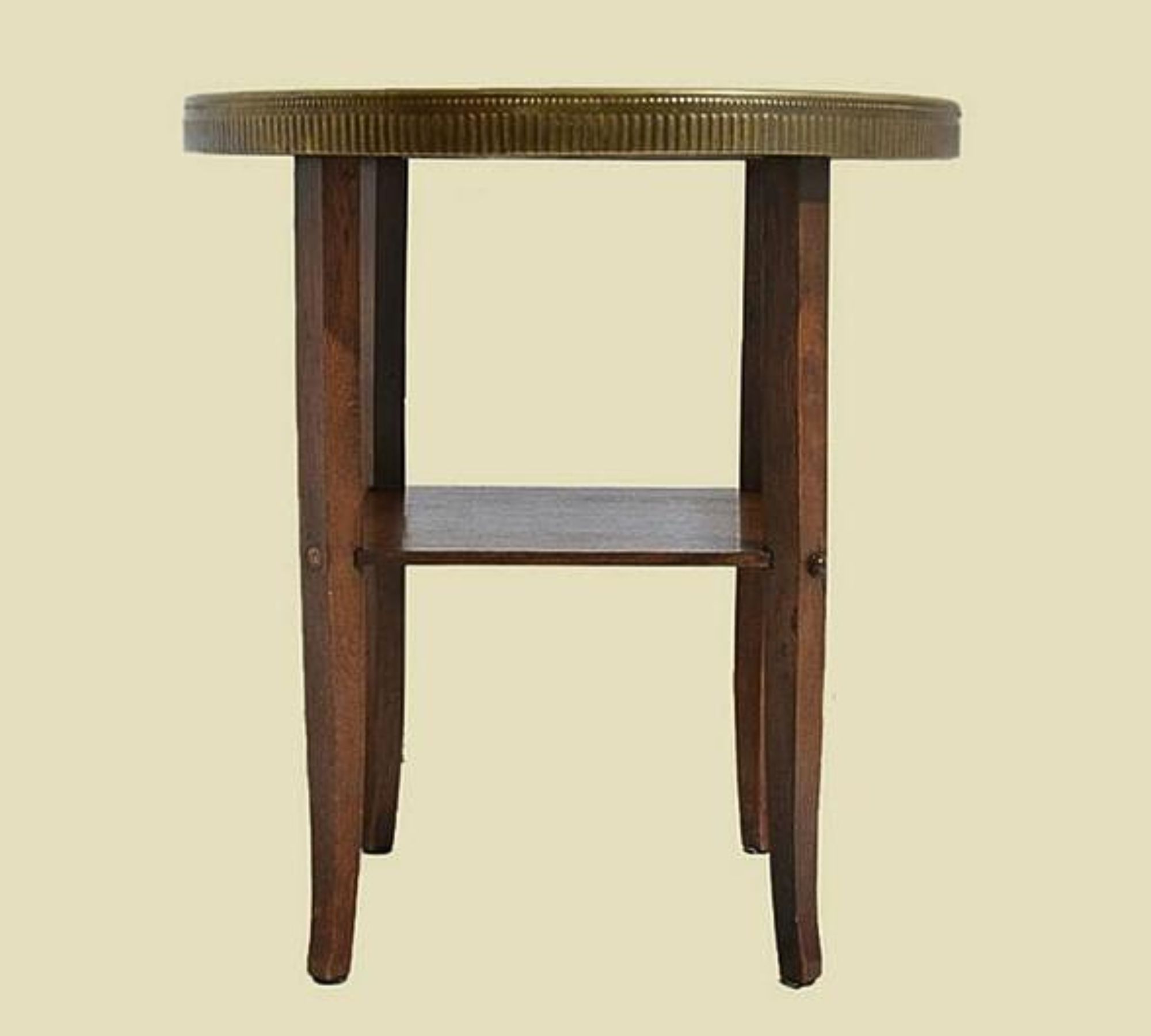 Vintage Beistelltisch Holz Messing 1920er Jahre