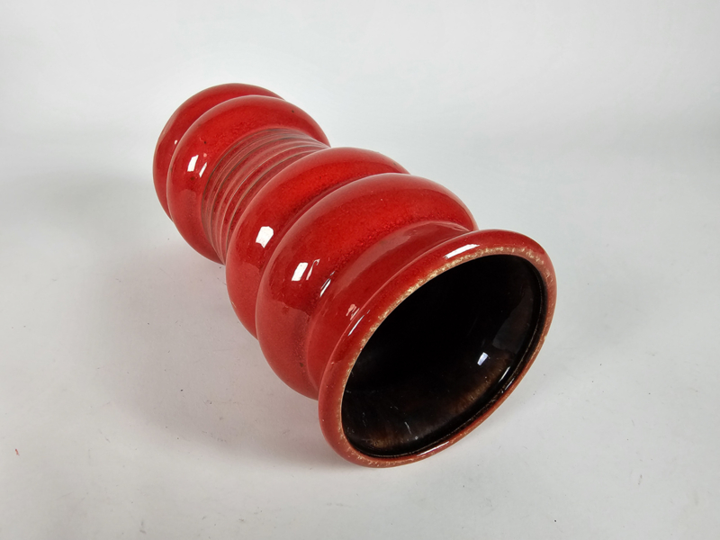 Vintage Vase Keramik Rot 1970er Jahre