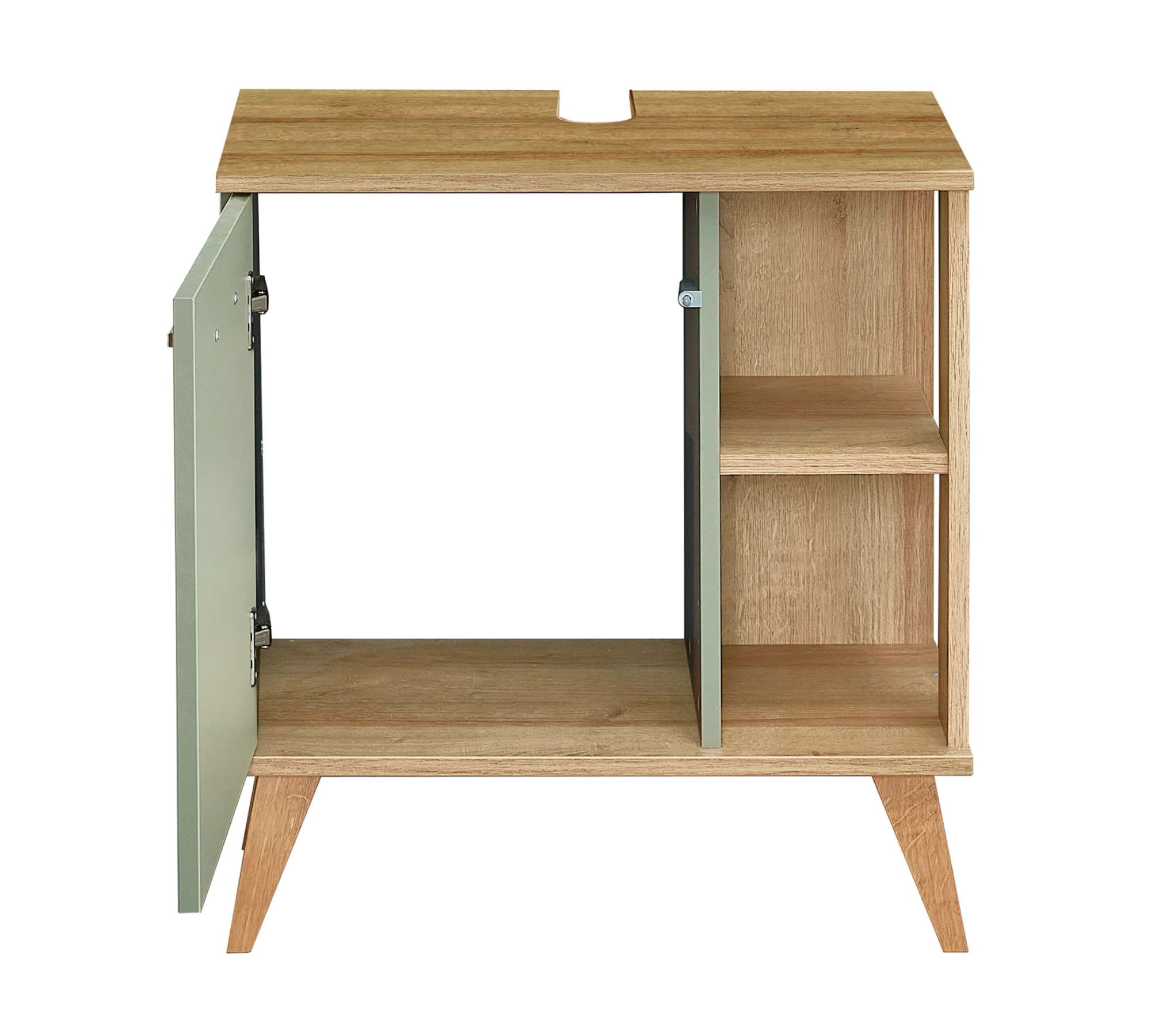 Badschrank Holz Salbei Riviera Eiche Dekor