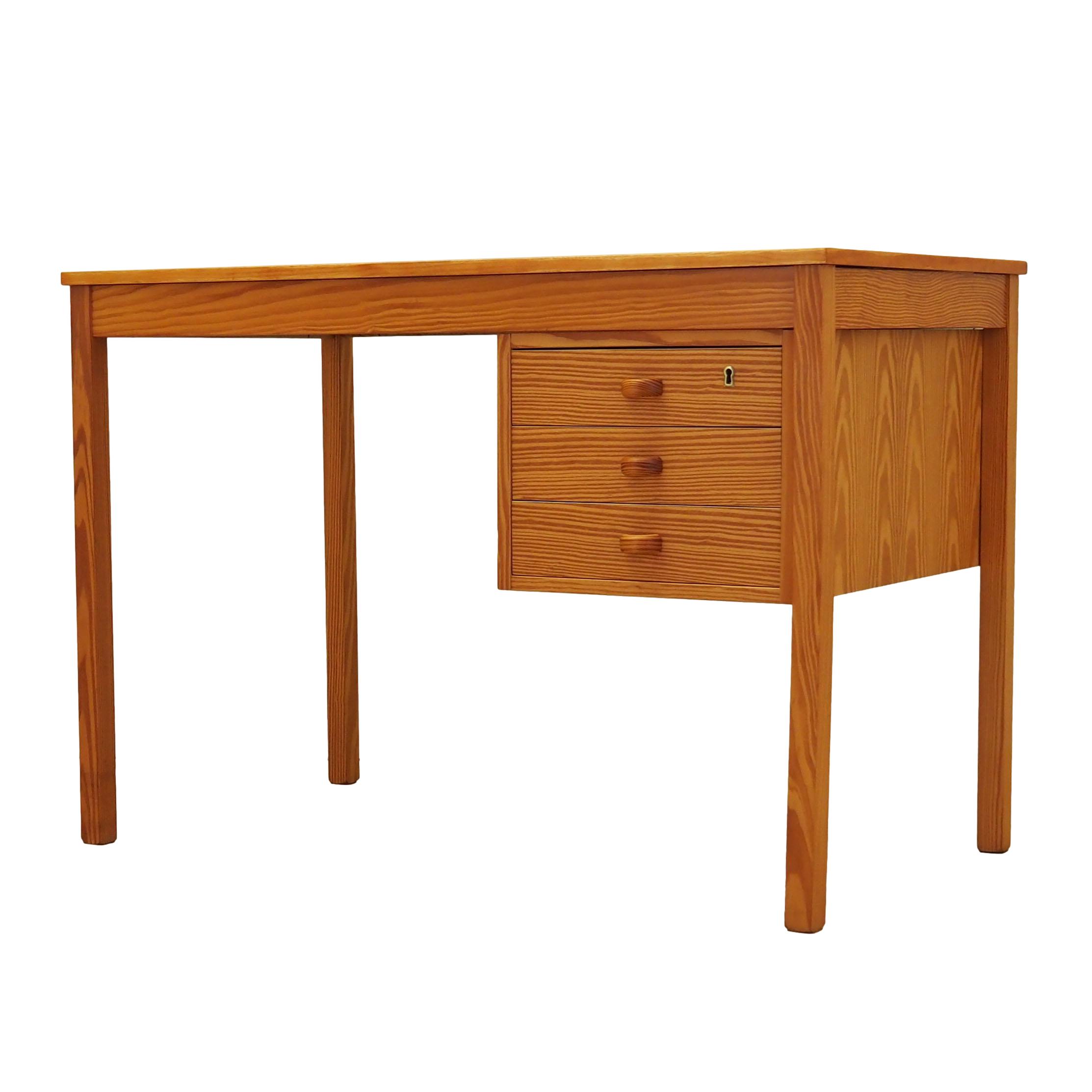 Schreibtisch Kiefernholz 1970er Jahre