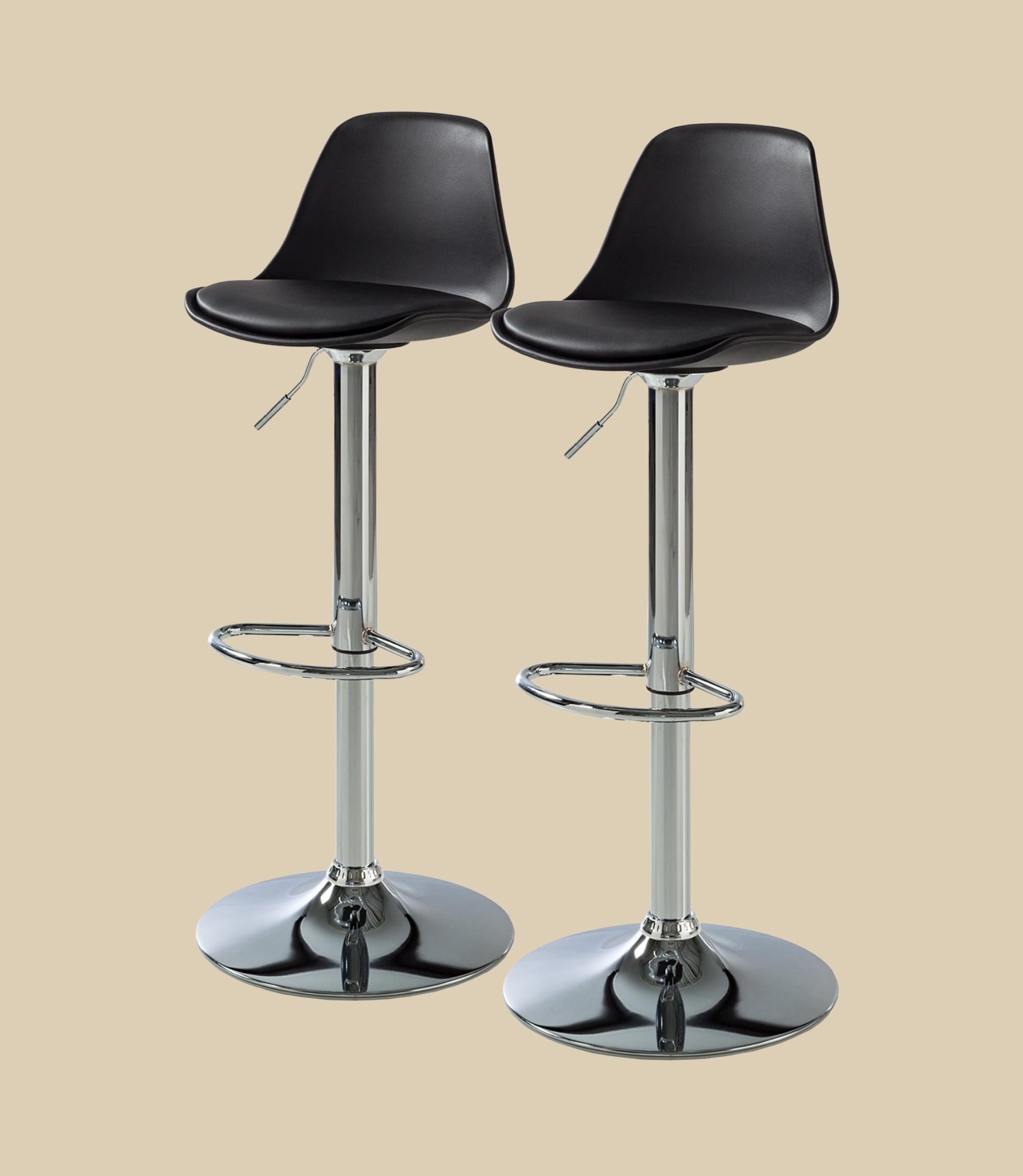 2x Barstuhl Kunstleder Schwarz