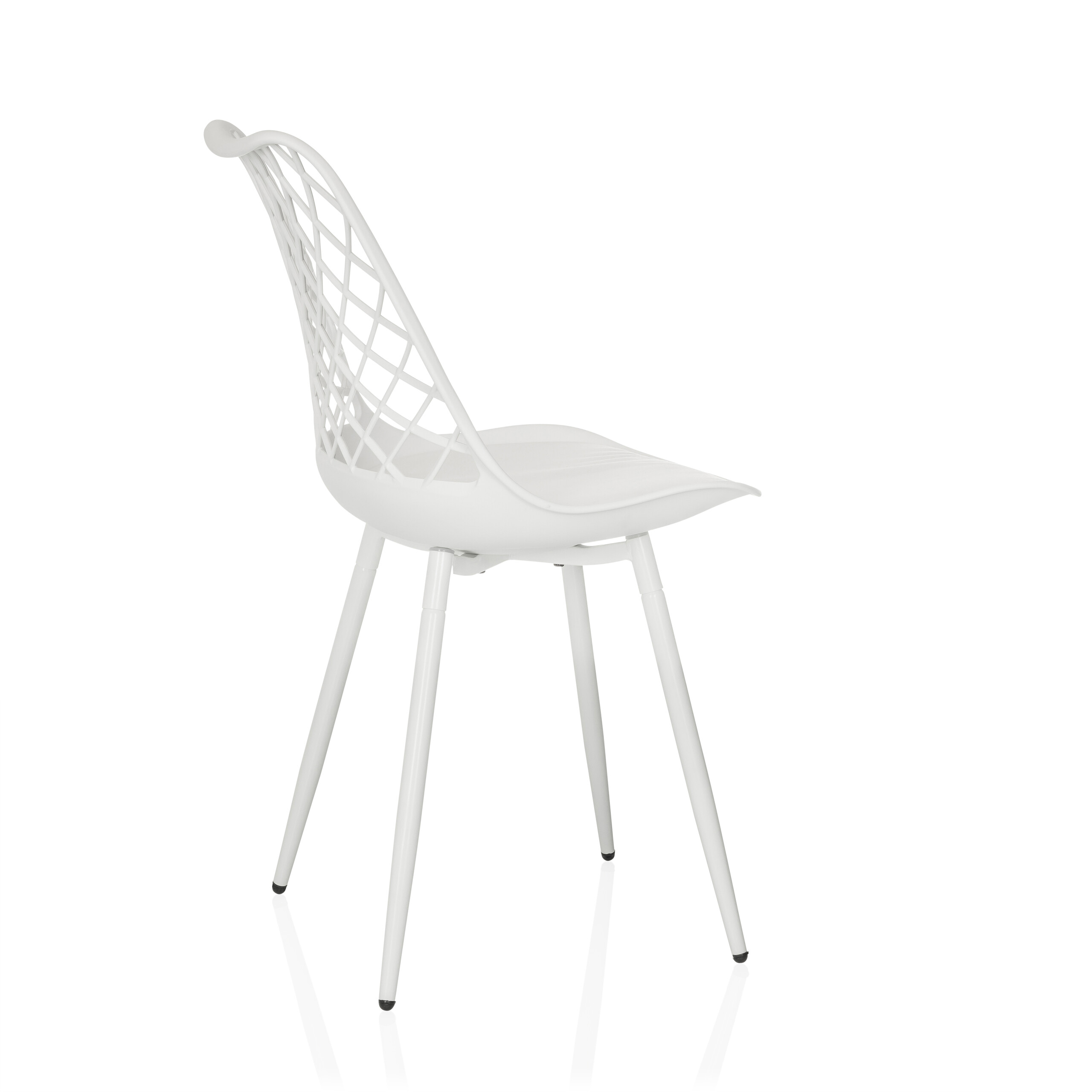 Begio S shell chair with seat cushion White