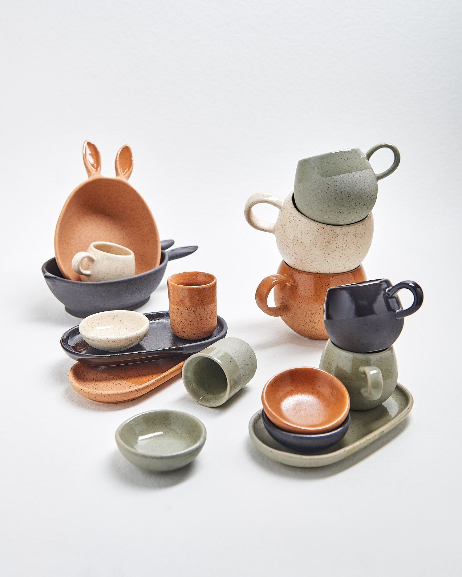 2x Earth Ball Tasse Keramik Terracotta 250 ml