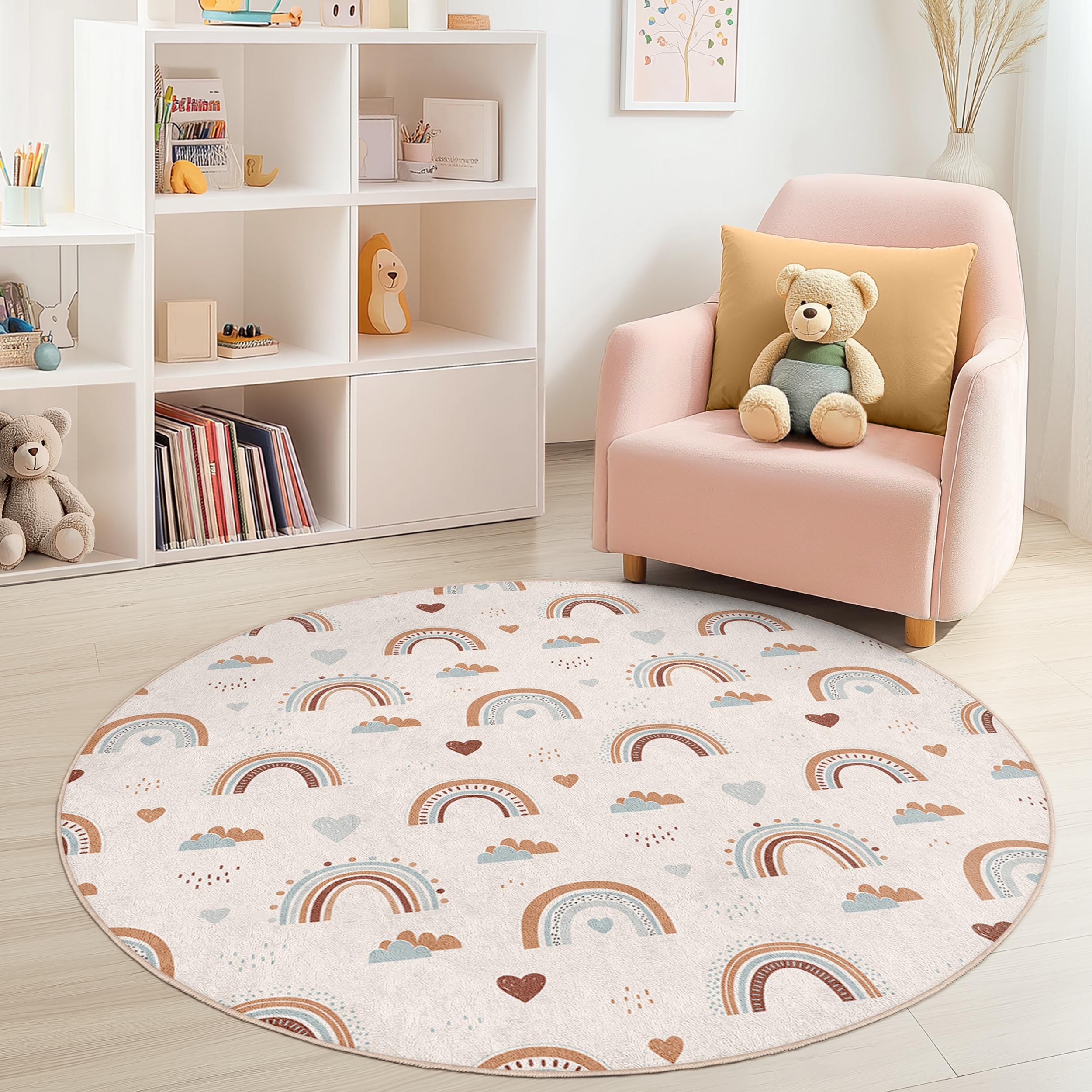 Rainbow Children's Rug Multicolored ⌀150cm