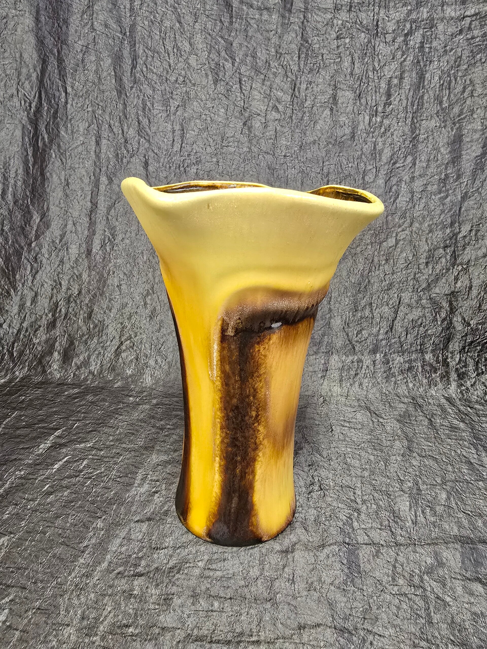 Vintage Vase Keramik Braun Creme