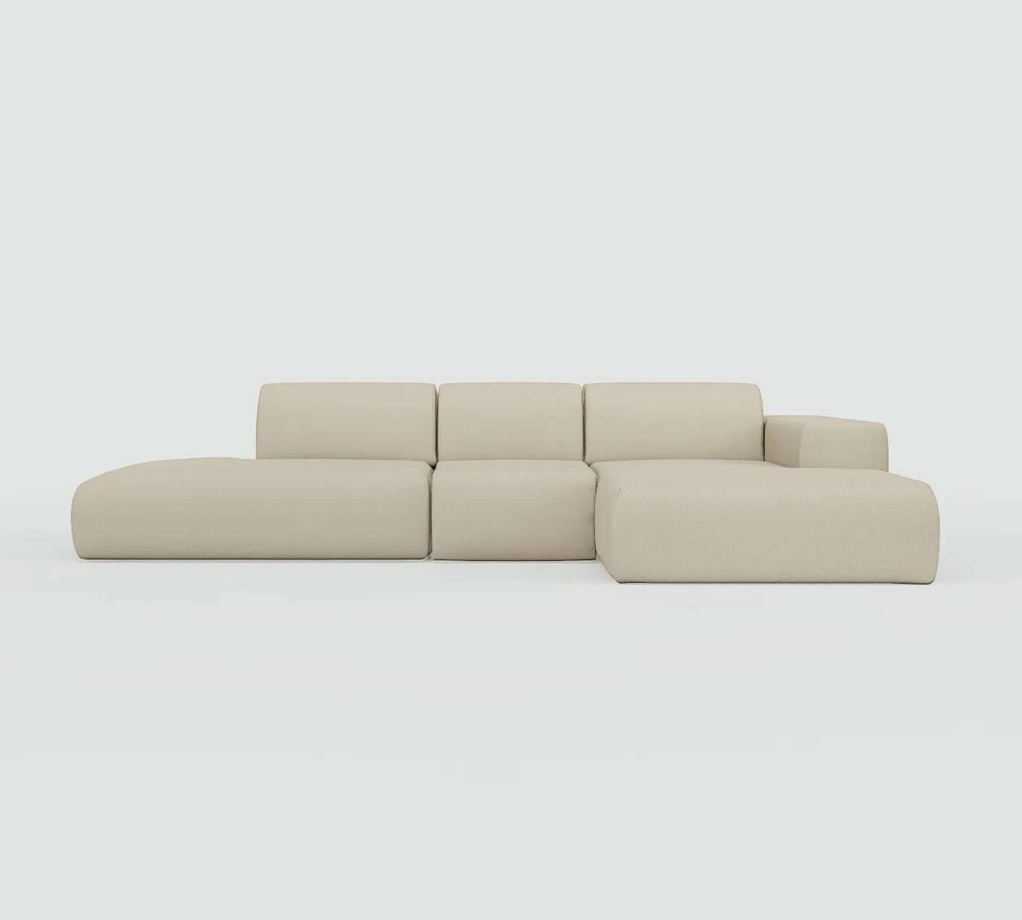 Pyllow Sofa Récamiere Rechts Webstoff Cremeweiß